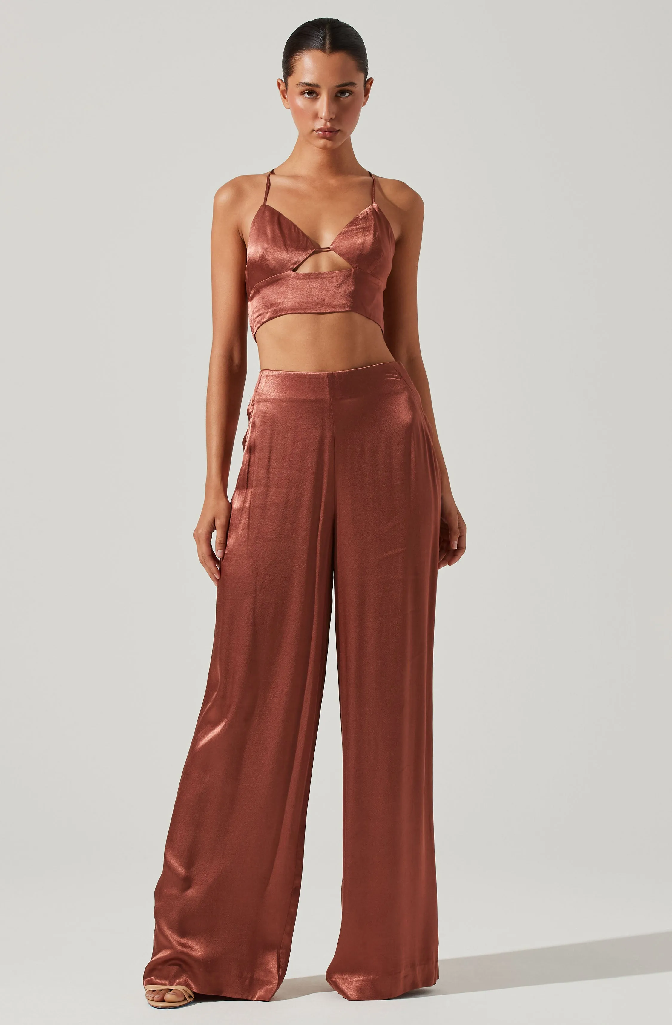 Amiah Satin Cutout Crop Top sold by Astr product image thumbnail 3