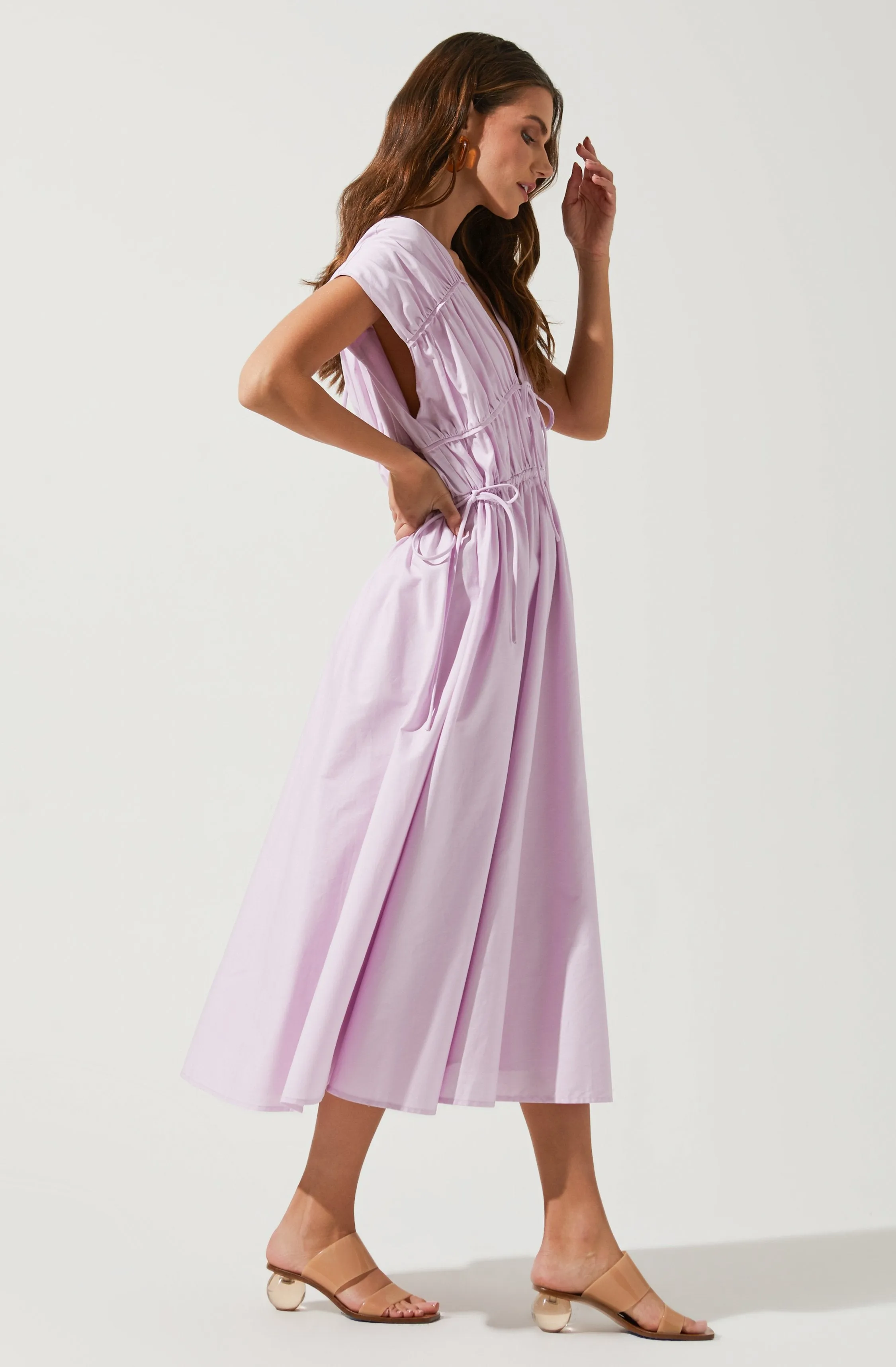 Lorrie Sleeveless Ruched Midi Dress sold by Astr product image thumbnail 2