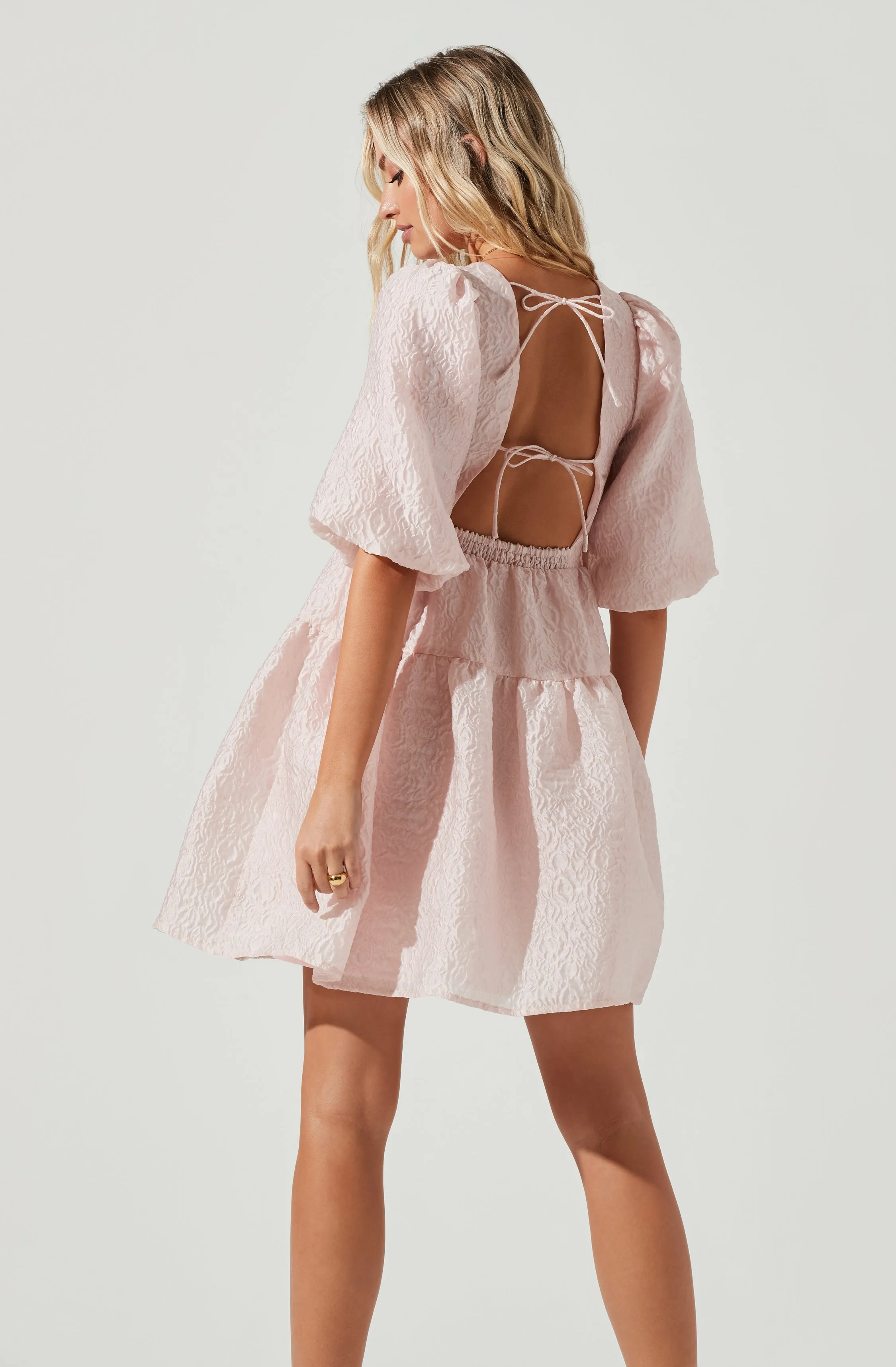 Principessa Bubble Sleeve Cutout Mini Dress sold by Astr product image thumbnail 2