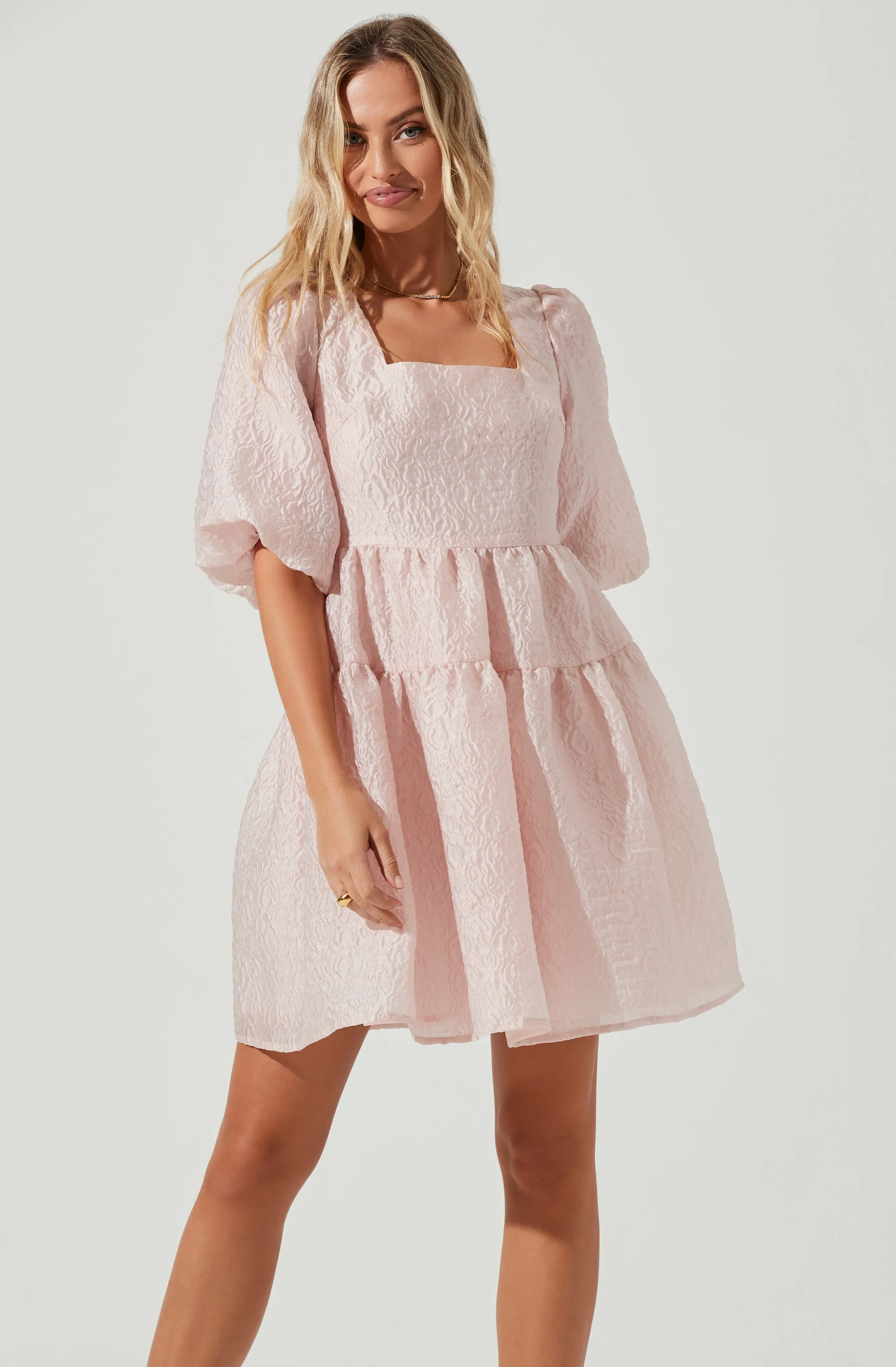 Principessa Bubble Sleeve Cutout Mini Dress sold by Astr product image thumbnail 3