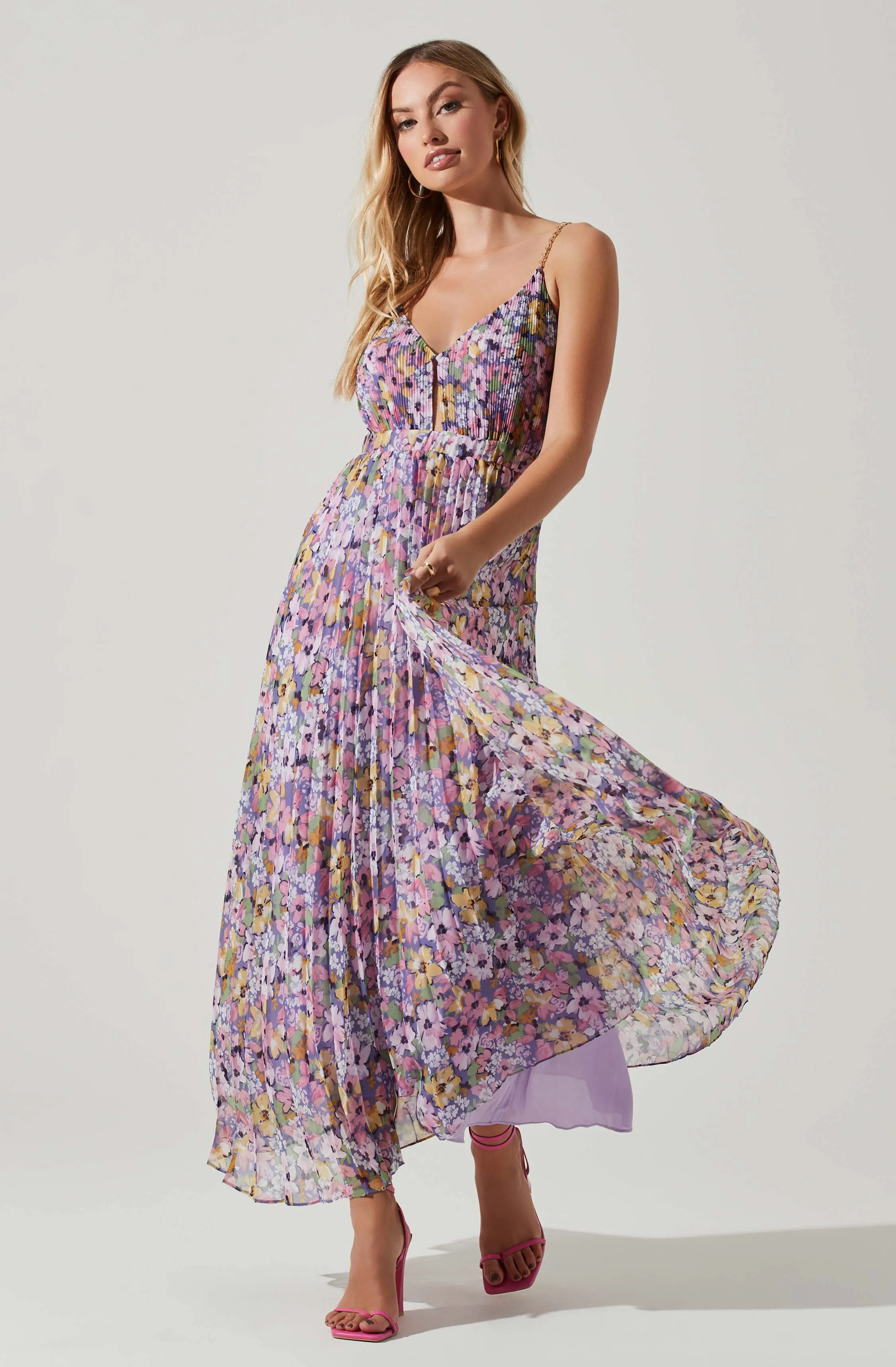 Loralee Pleated Floral Maxi Dress sold by Astr product image thumbnail 5