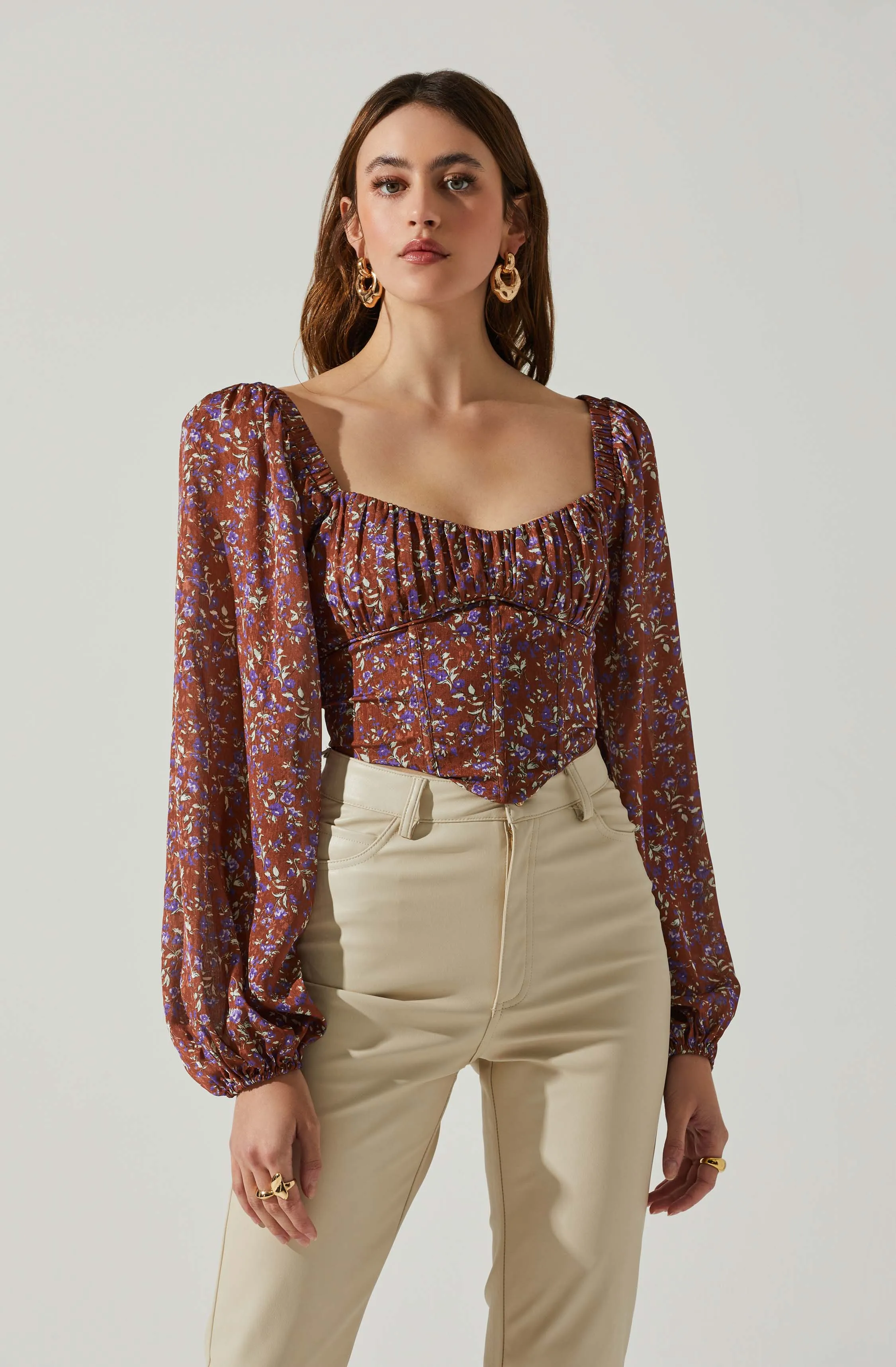 Penny Floral Puff Sleeve Top sold by Astr