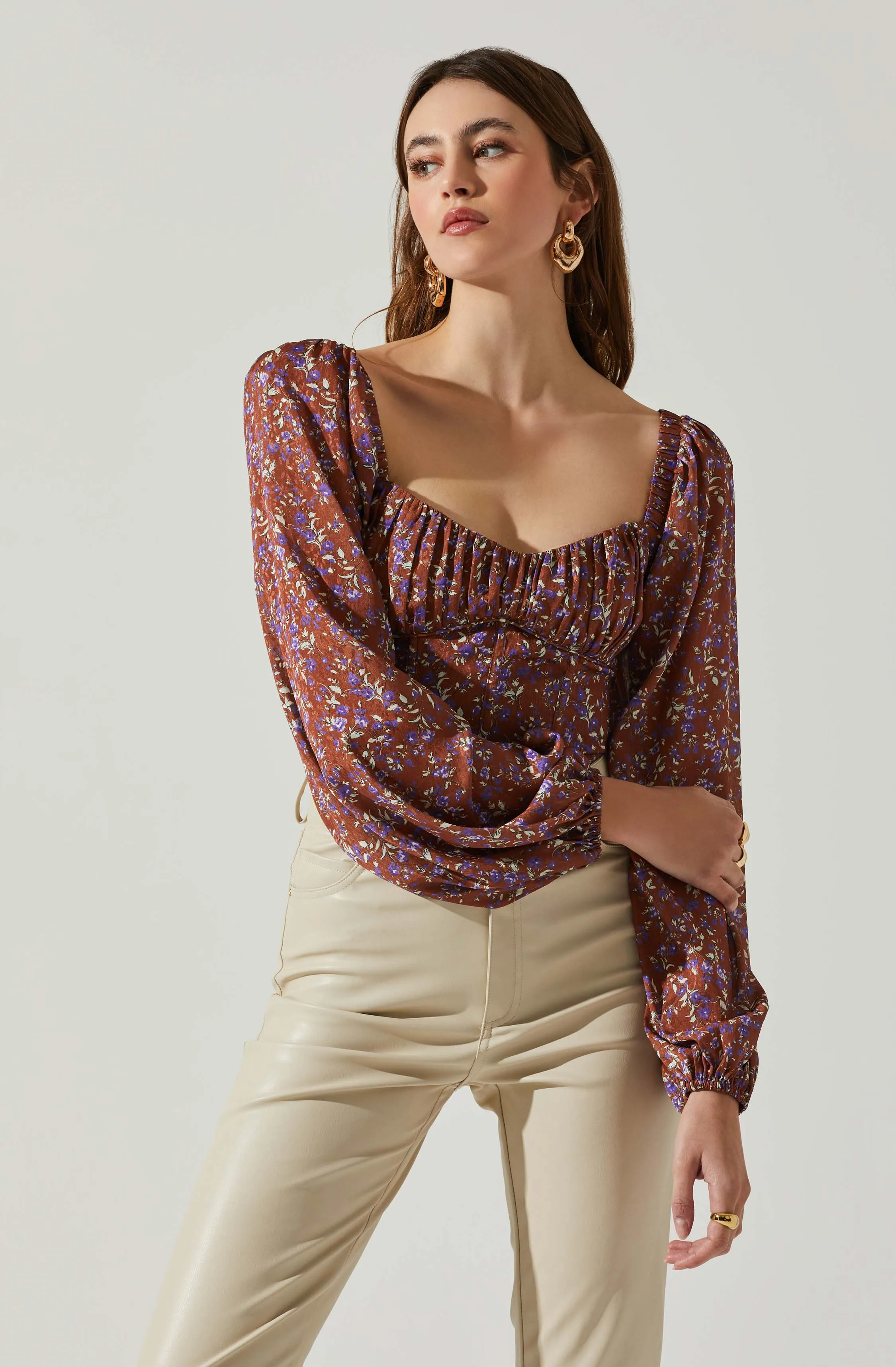 Penny Floral Puff Sleeve Top sold by Astr product image thumbnail 3