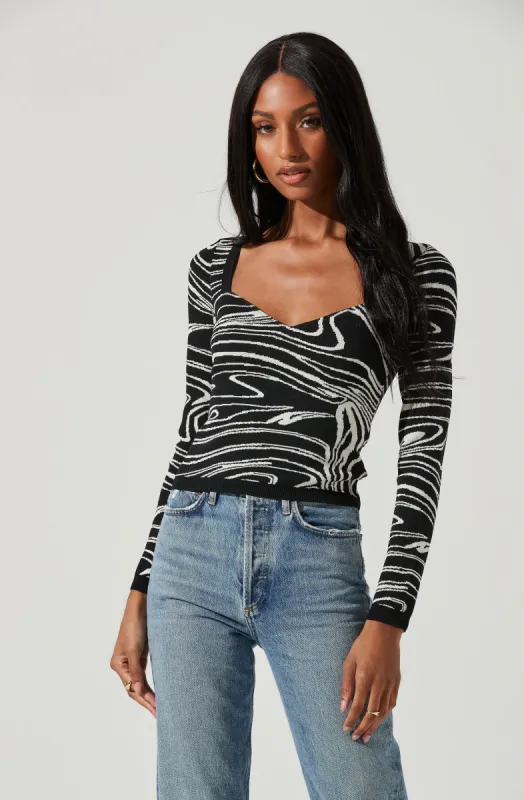 Sadie Marble Swirl Sweater sold by Astr