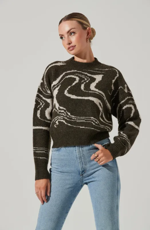 Saira Marble Swirl Sweater sold by Astr
