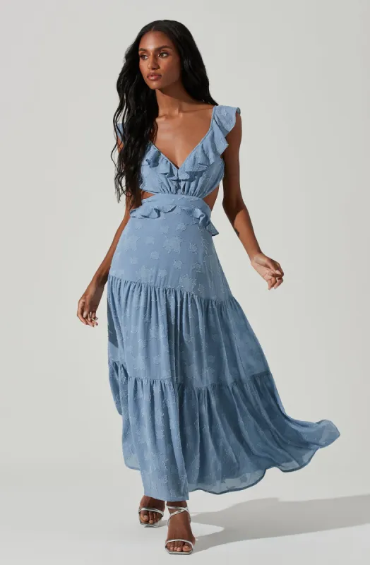 Cut Out Flutter Maxi Dress sold by Astr