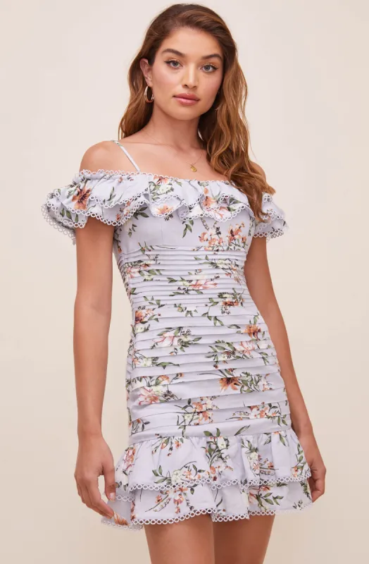 Una Floral Off Shoulder Dress sold by Astr