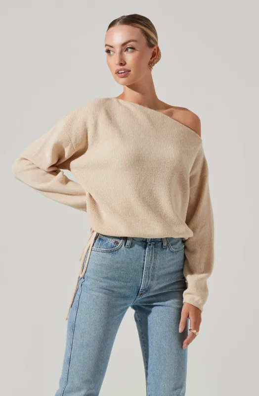 Brooklyn Off Shoulder Sweater made by Astr