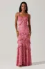 Olina Floral Ruffle Maxi Dress sold by Astr