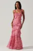 Olina Floral Ruffle Maxi Dress sold by Astr
