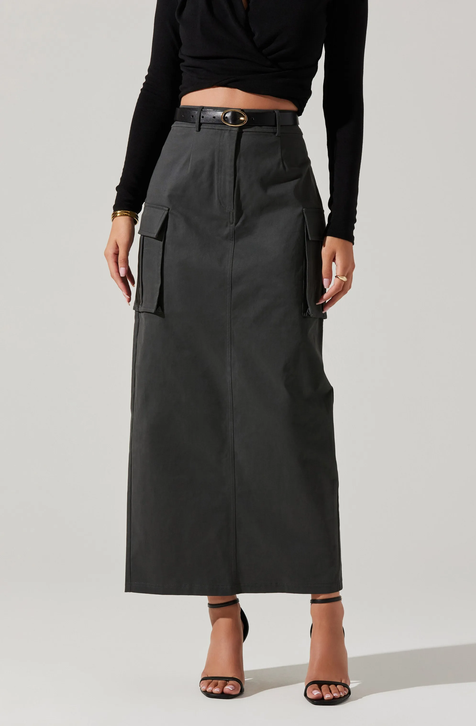 High Rise Cargo Maxi Skirt sold by Astr product image thumbnail 2