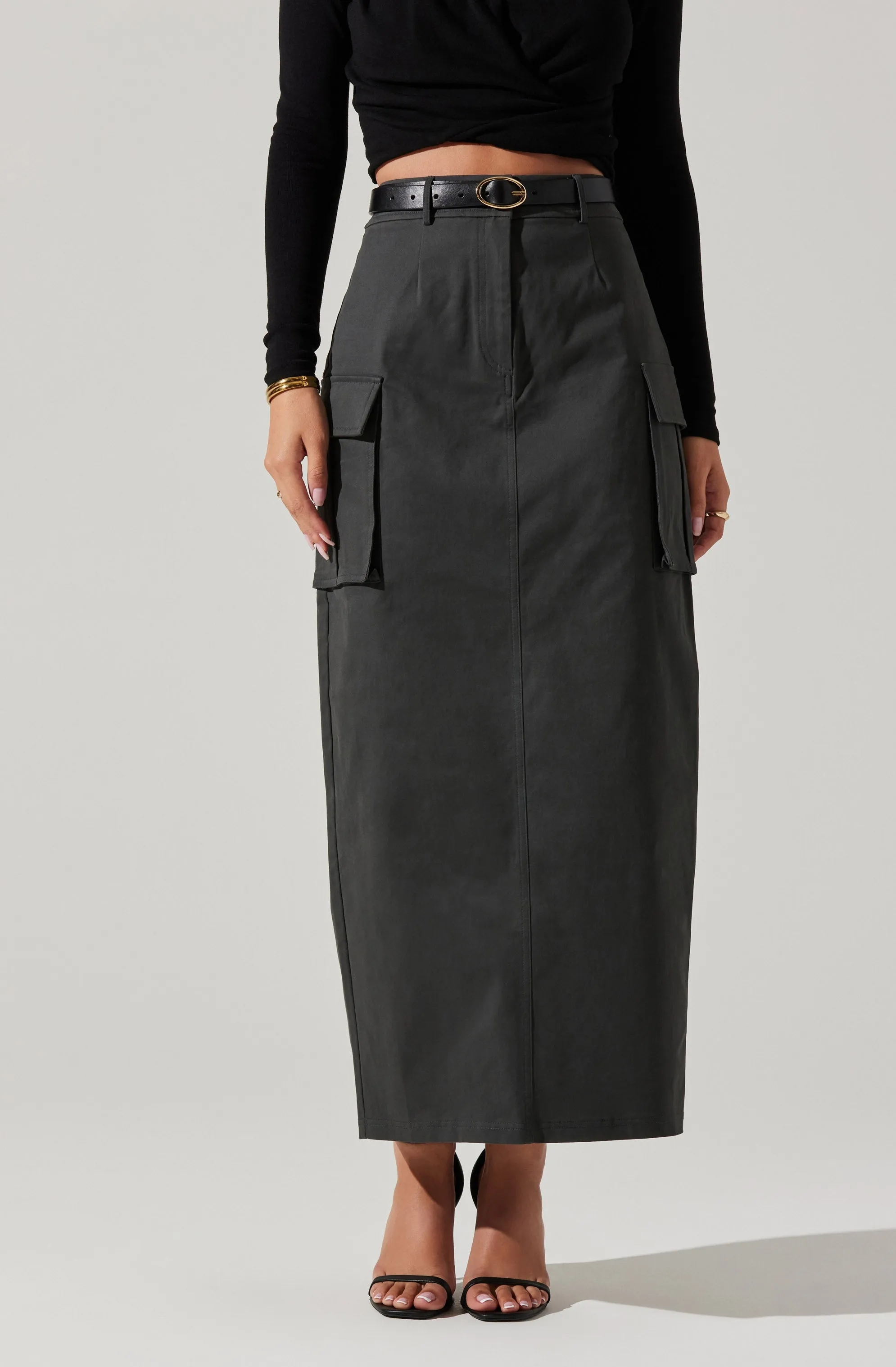 High Rise Cargo Maxi Skirt sold by Astr product image thumbnail 3