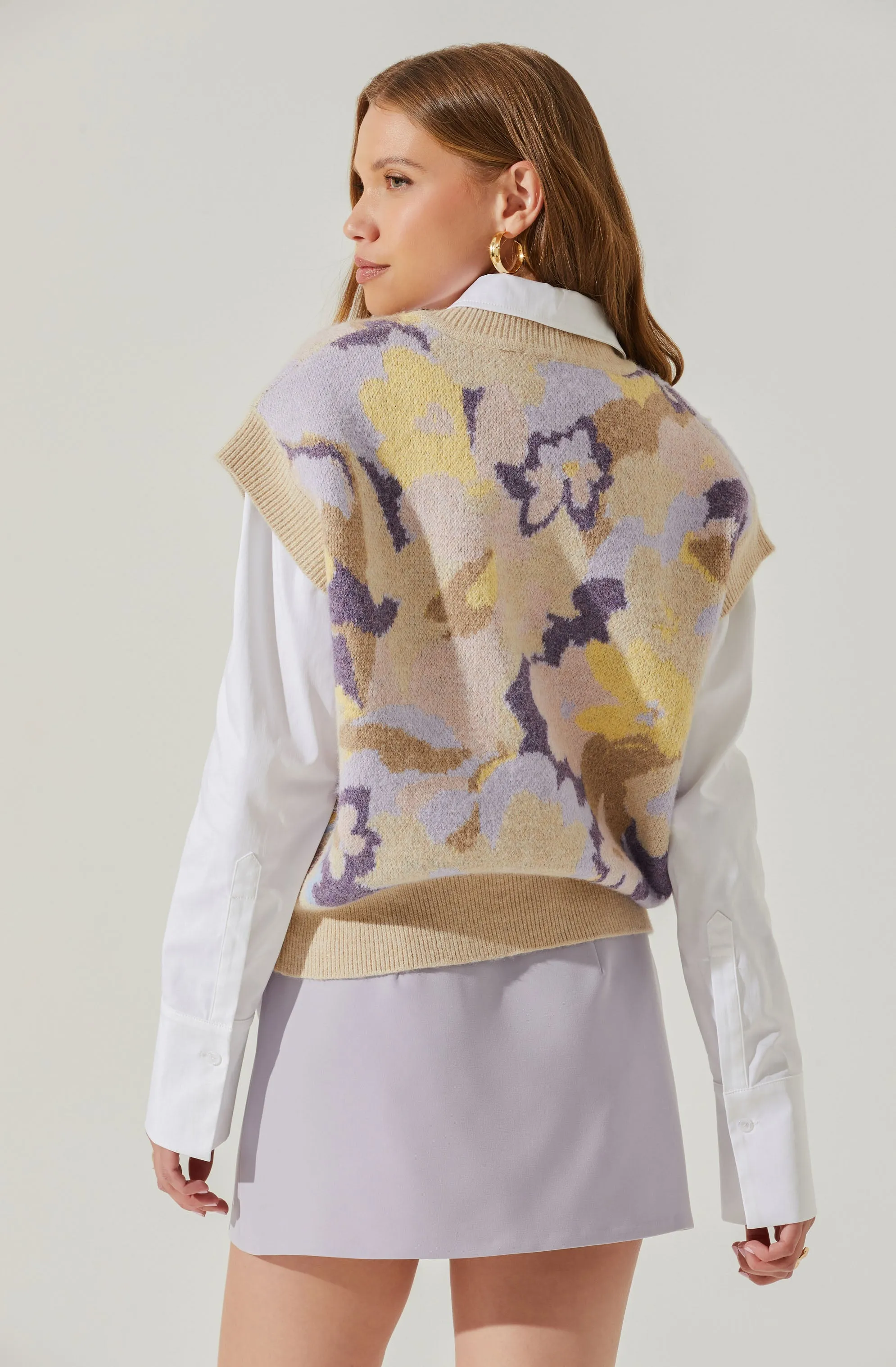 Petal Floral Oversized Sweater Vest sold by Astr product image thumbnail 5