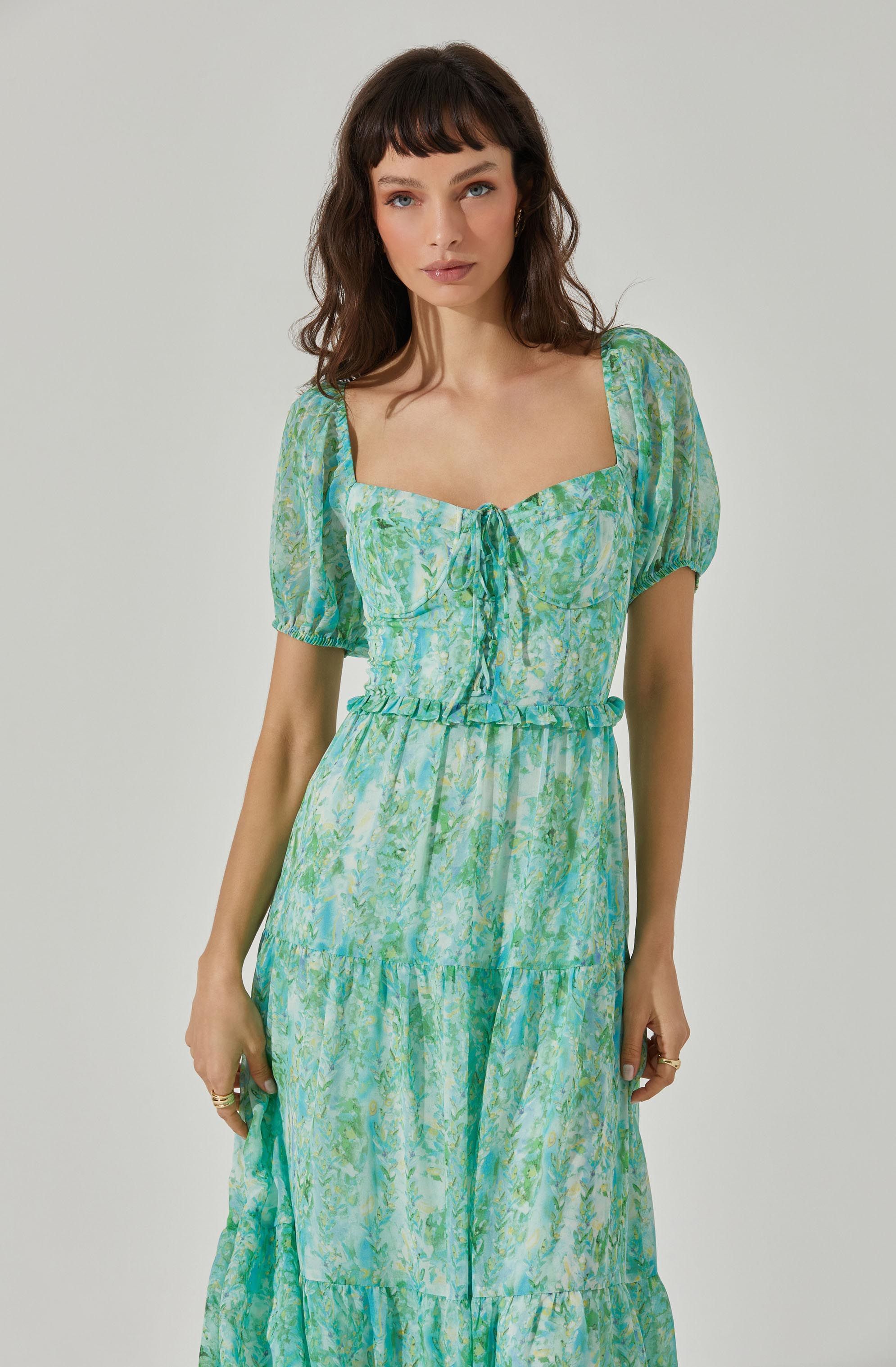 Bustier puff sleeve midi dress sold by Astr product image thumbnail 2