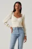 Long Sleeve Ruched Puff Sleeve Top sold by Astr