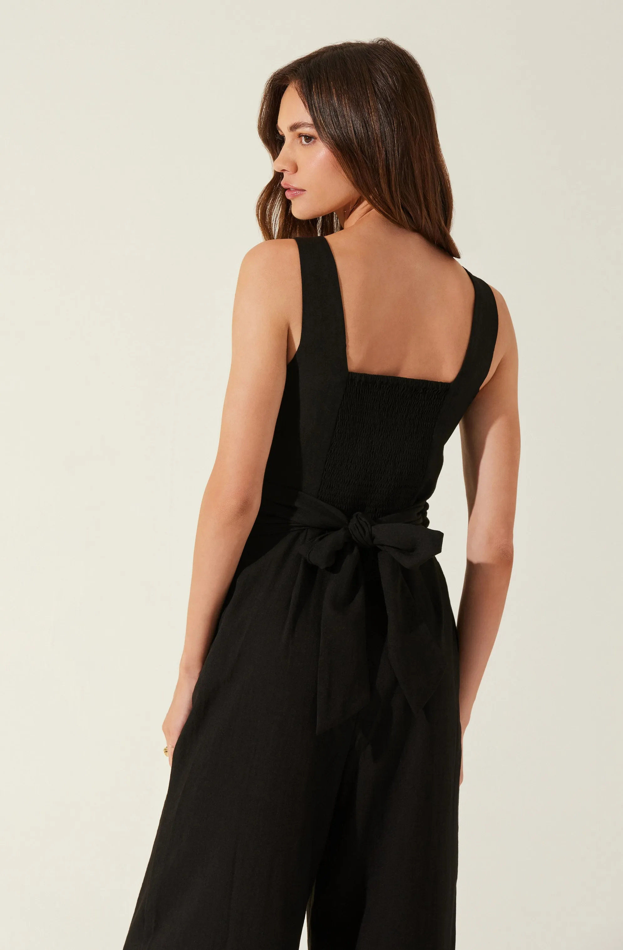 Cross Front Linen Jumpsuit sold by Astr product image thumbnail 5