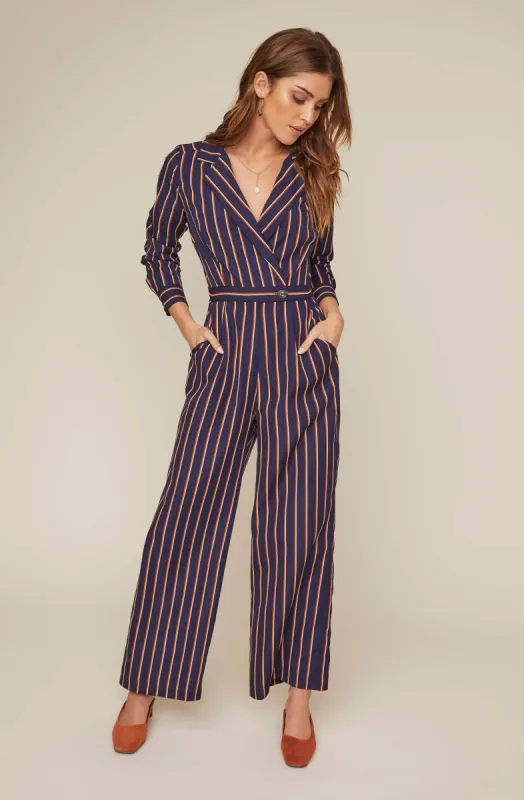 Wide Leg Button Front Print Jumpsuit sold by Astr