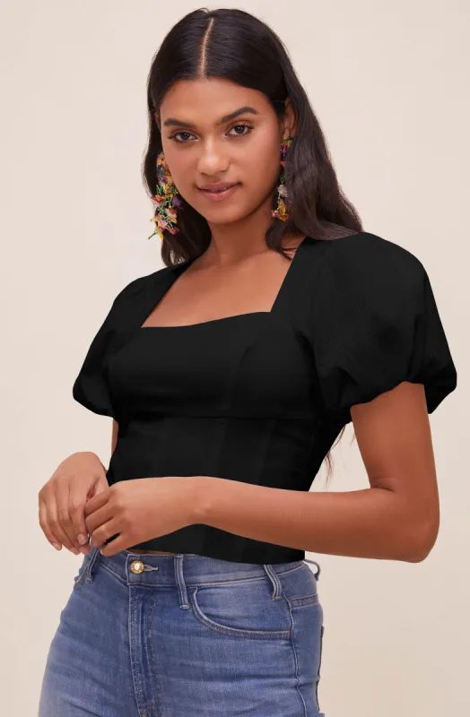 Tanya Square Neck Top sold by Astr
