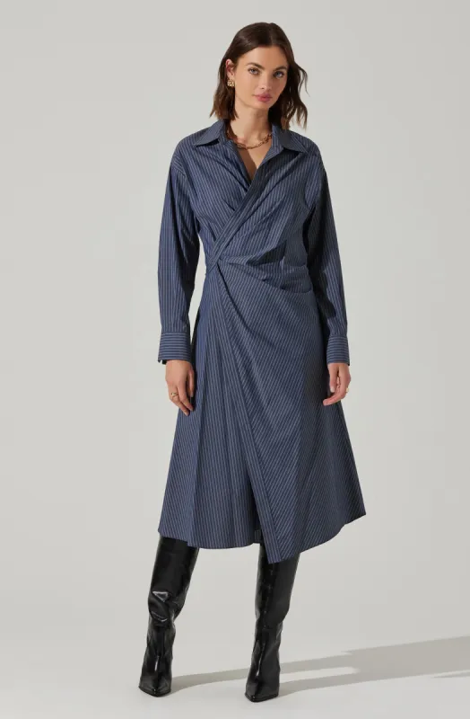 Flykra Asymmetrical Wrap Midi Dress sold by Astr