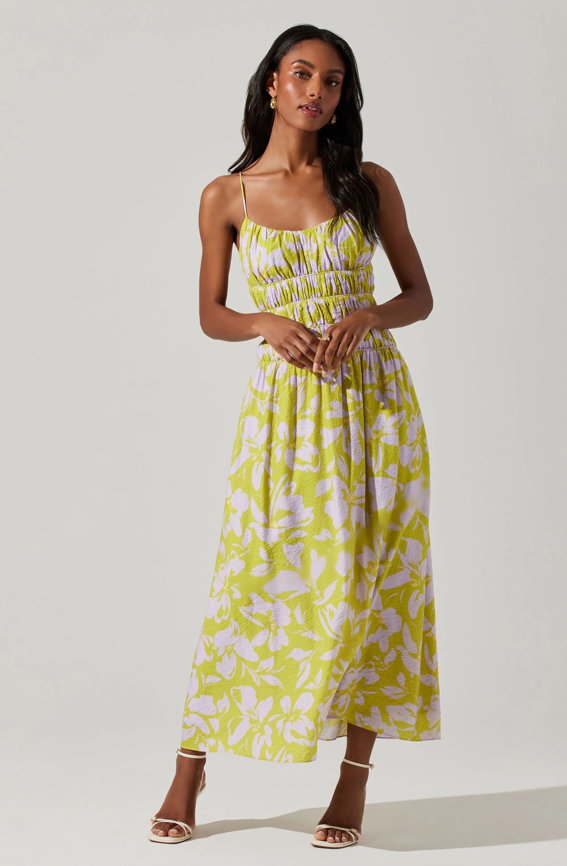 Andrina Floral Smocked Midi Dress sold by Astr product image thumbnail 3