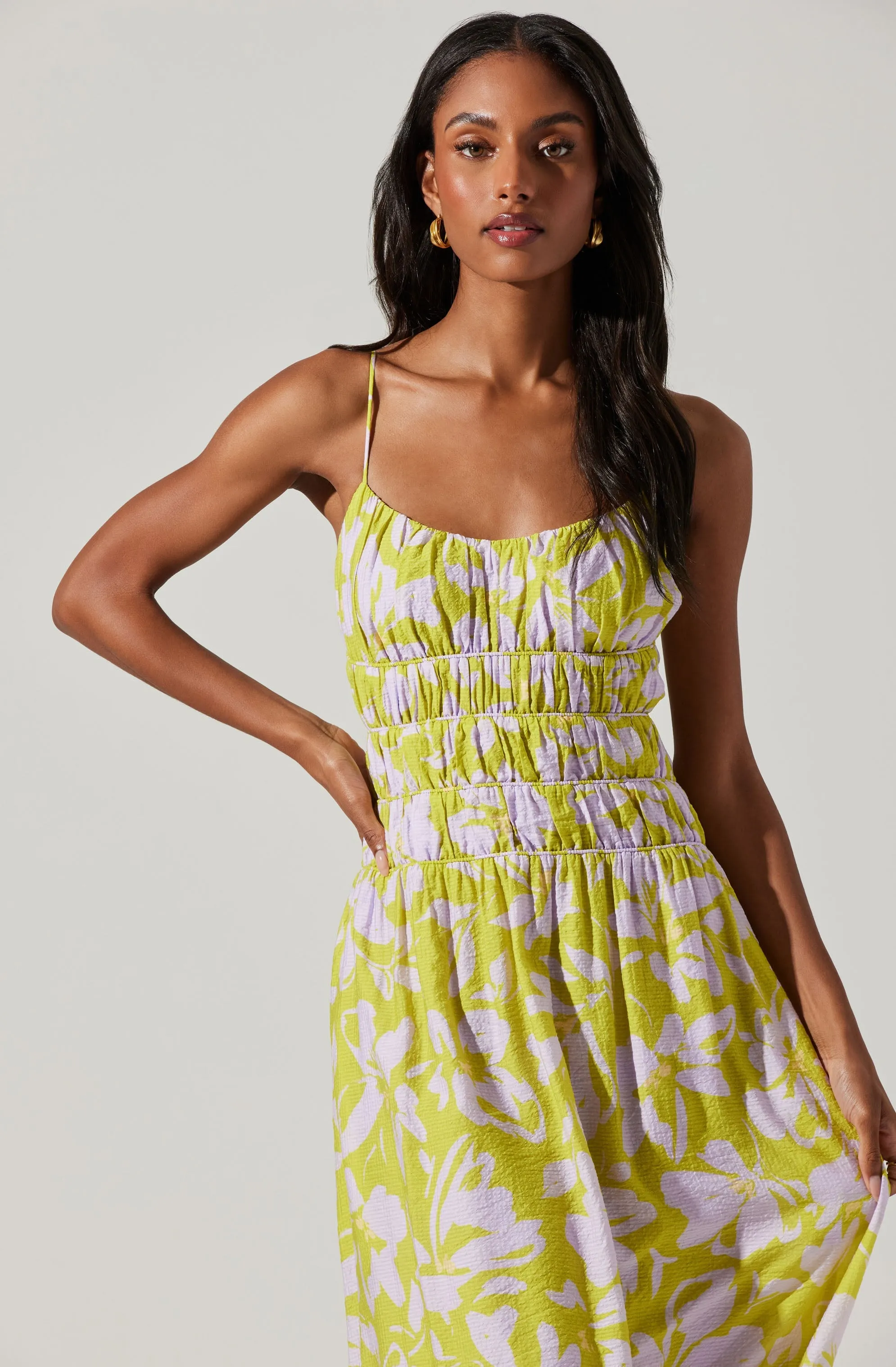 Andrina Floral Smocked Midi Dress sold by Astr product image thumbnail 4