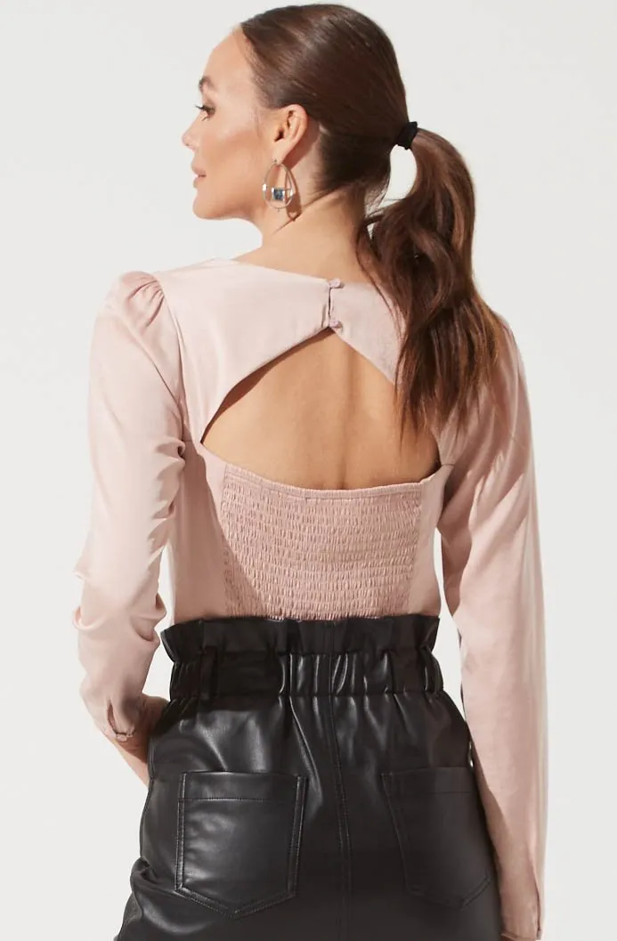 Long Sleeve Back Cutout Top sold by Astr product image thumbnail 3