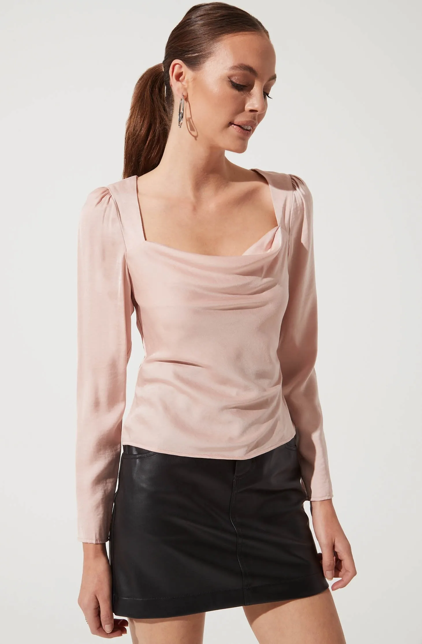 Long Sleeve Back Cutout Top sold by Astr