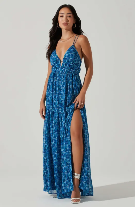 Ryliana Floral Tiered Maxi Dress sold by Astr