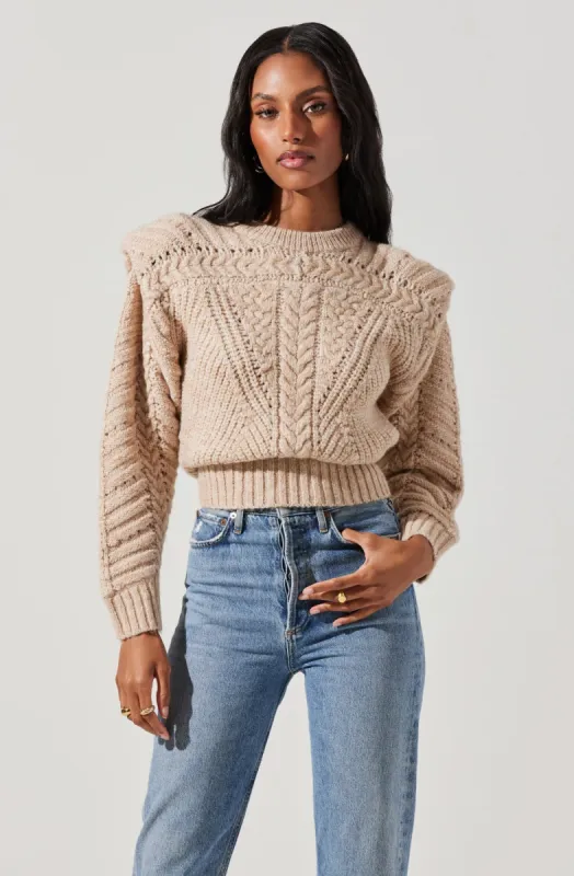 Tabitha Cable Knit Sweater sold by Astr
