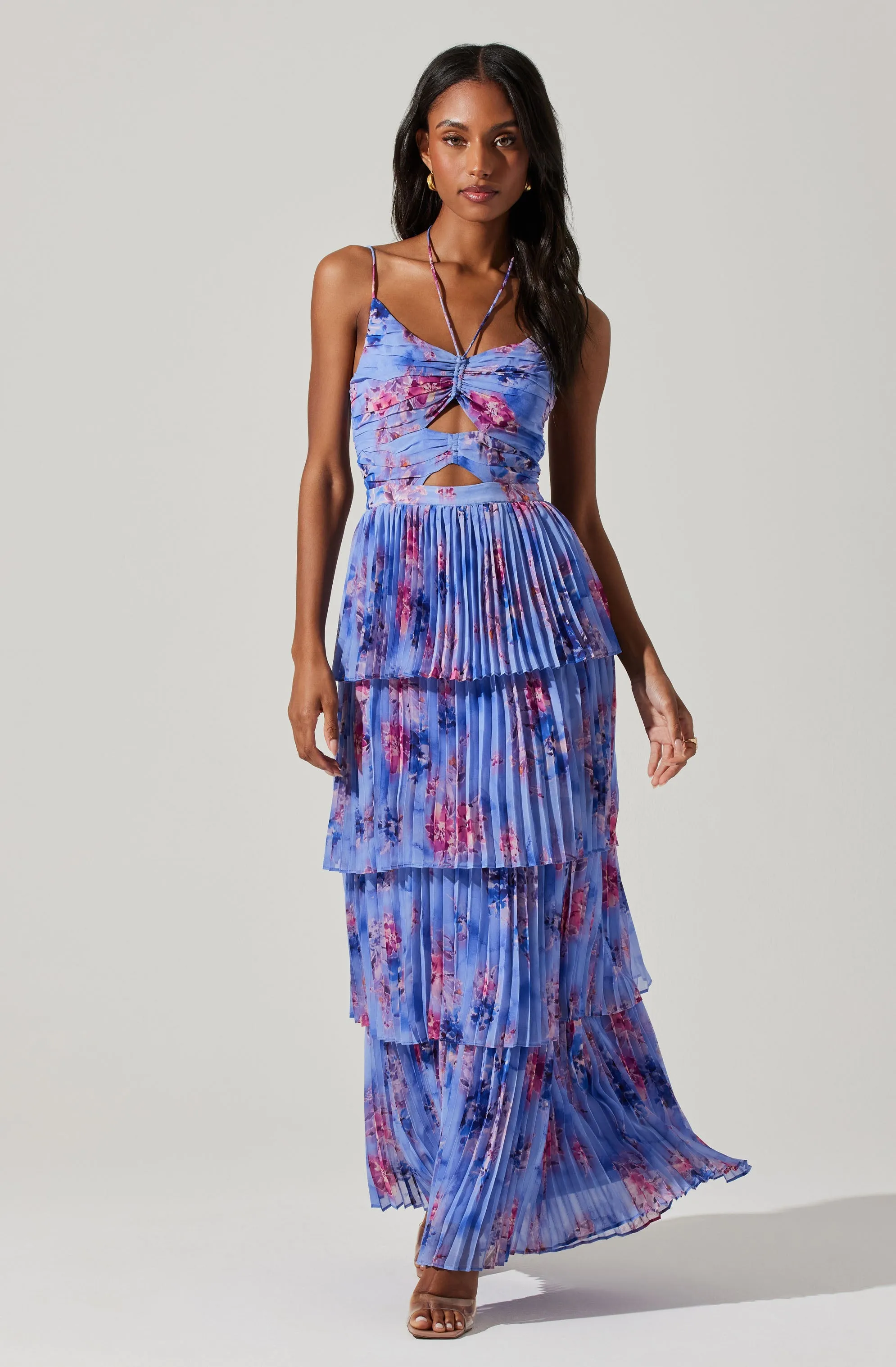 Daytona Pleated Floral Maxi Dress sold by Astr