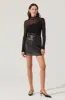 Mock Neck Mesh Contrast Top sold by Astr