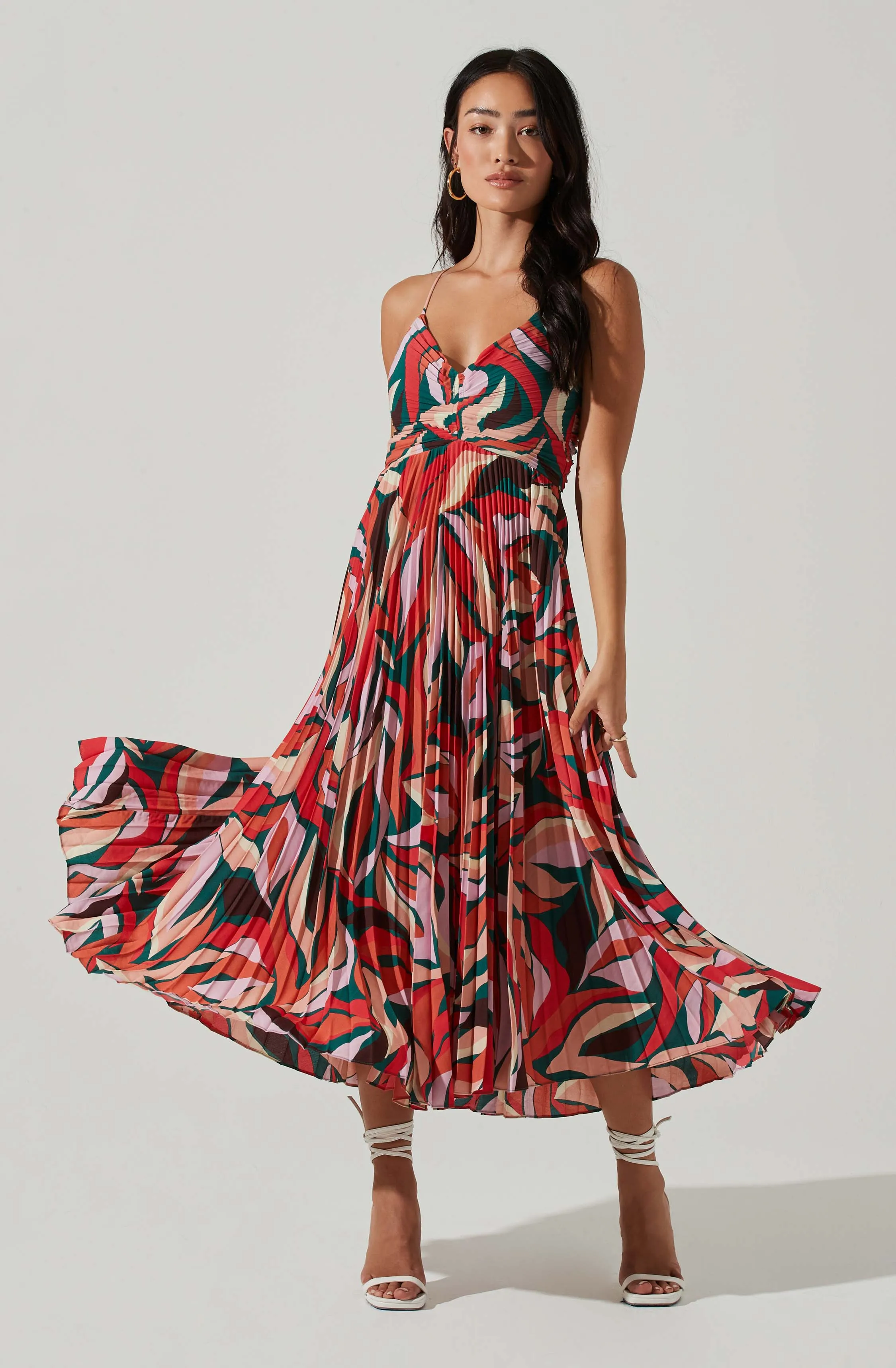 Blythe Floral Plisse Midi Dress sold by Astr