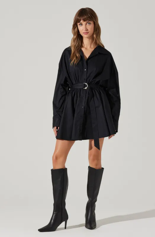 Winica Belted Mini Shirt Dress sold by Astr