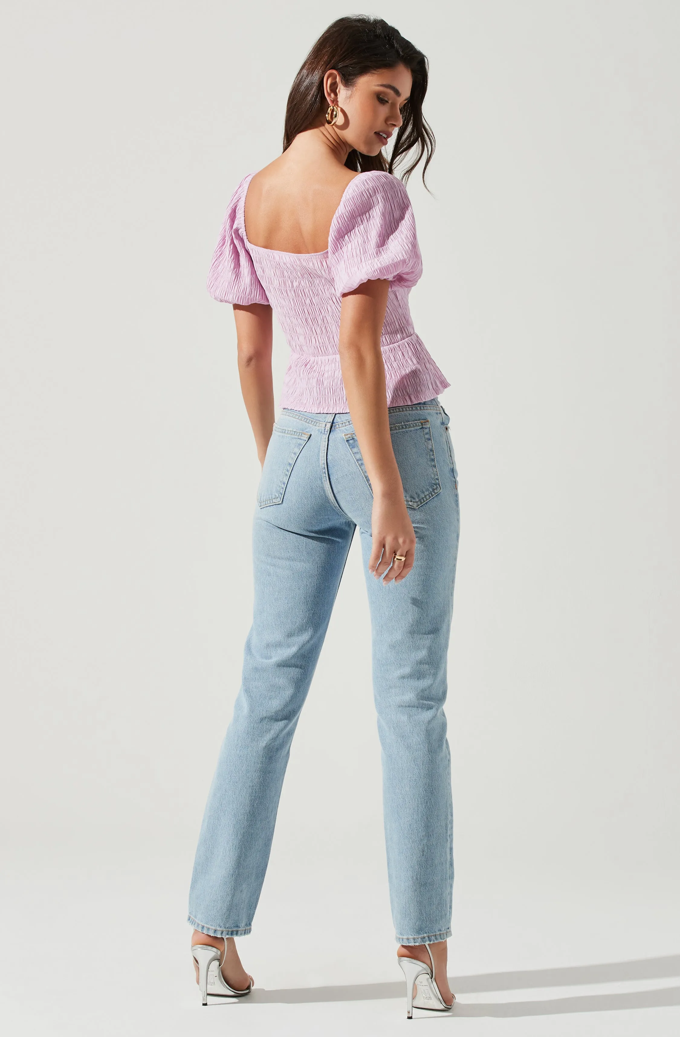 Bubble Short Sleeve Button Front Top sold by Astr product image thumbnail 5