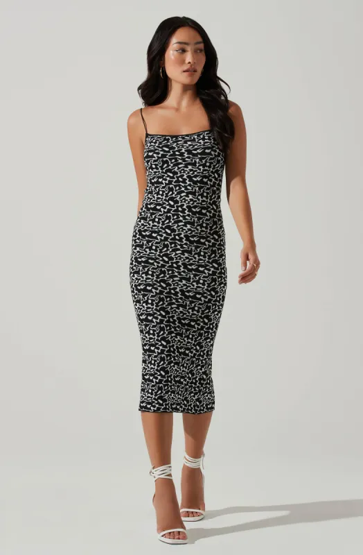 Catira Floral Knit Bodycon Midi Dress made by Astr