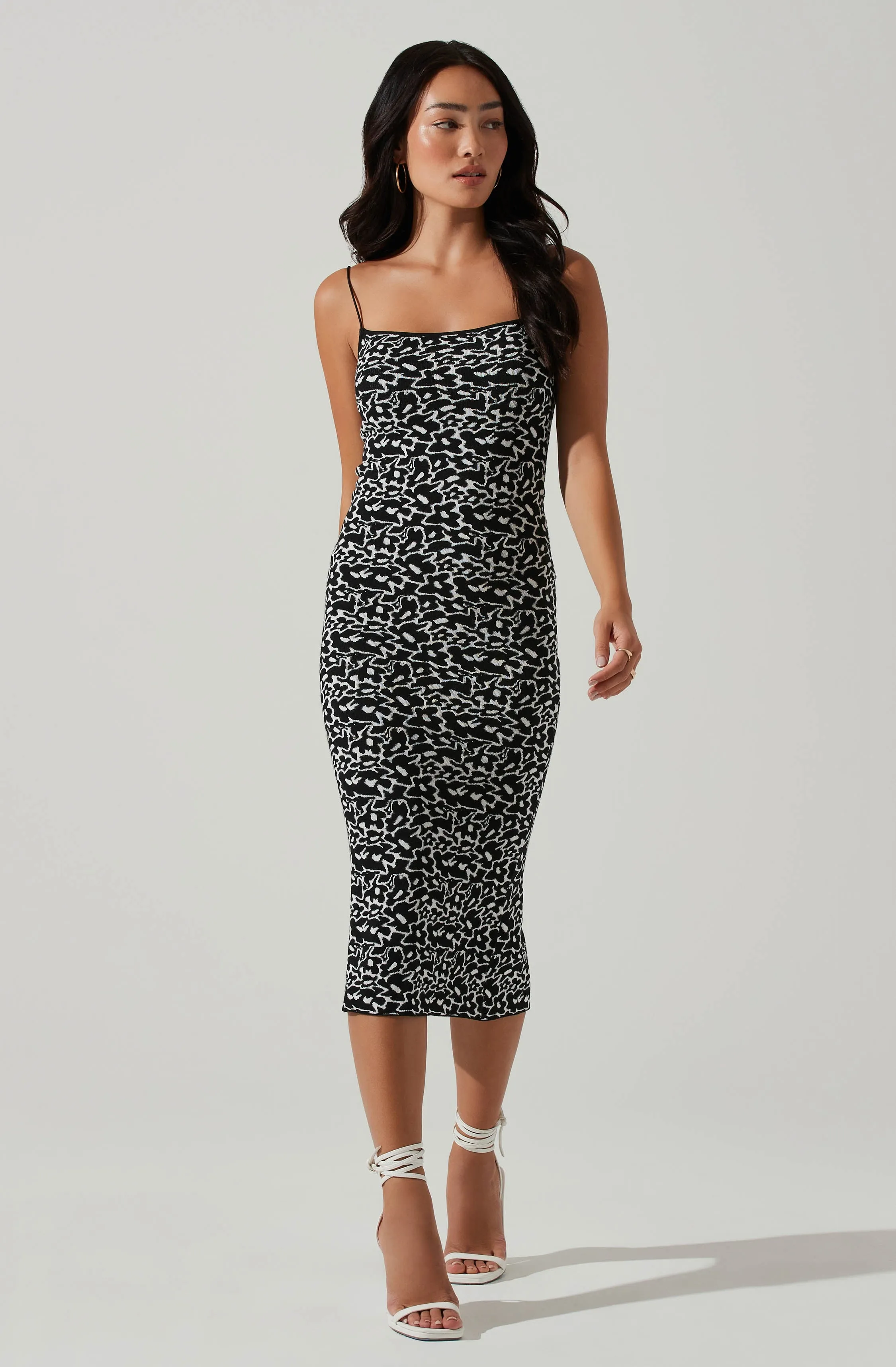 Catira Floral Knit Bodycon Midi Dress sold by Astr
