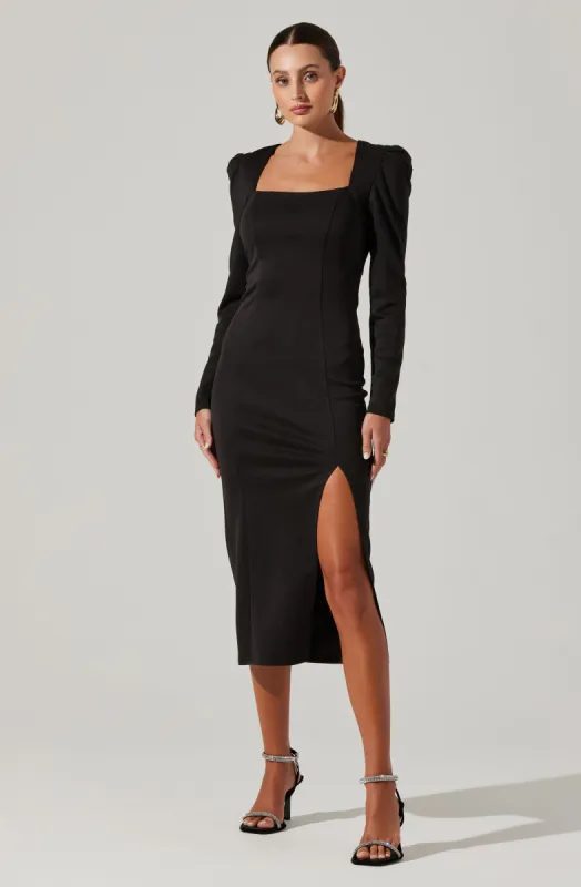 Square Neck Cutout Midi Dress sold by Astr