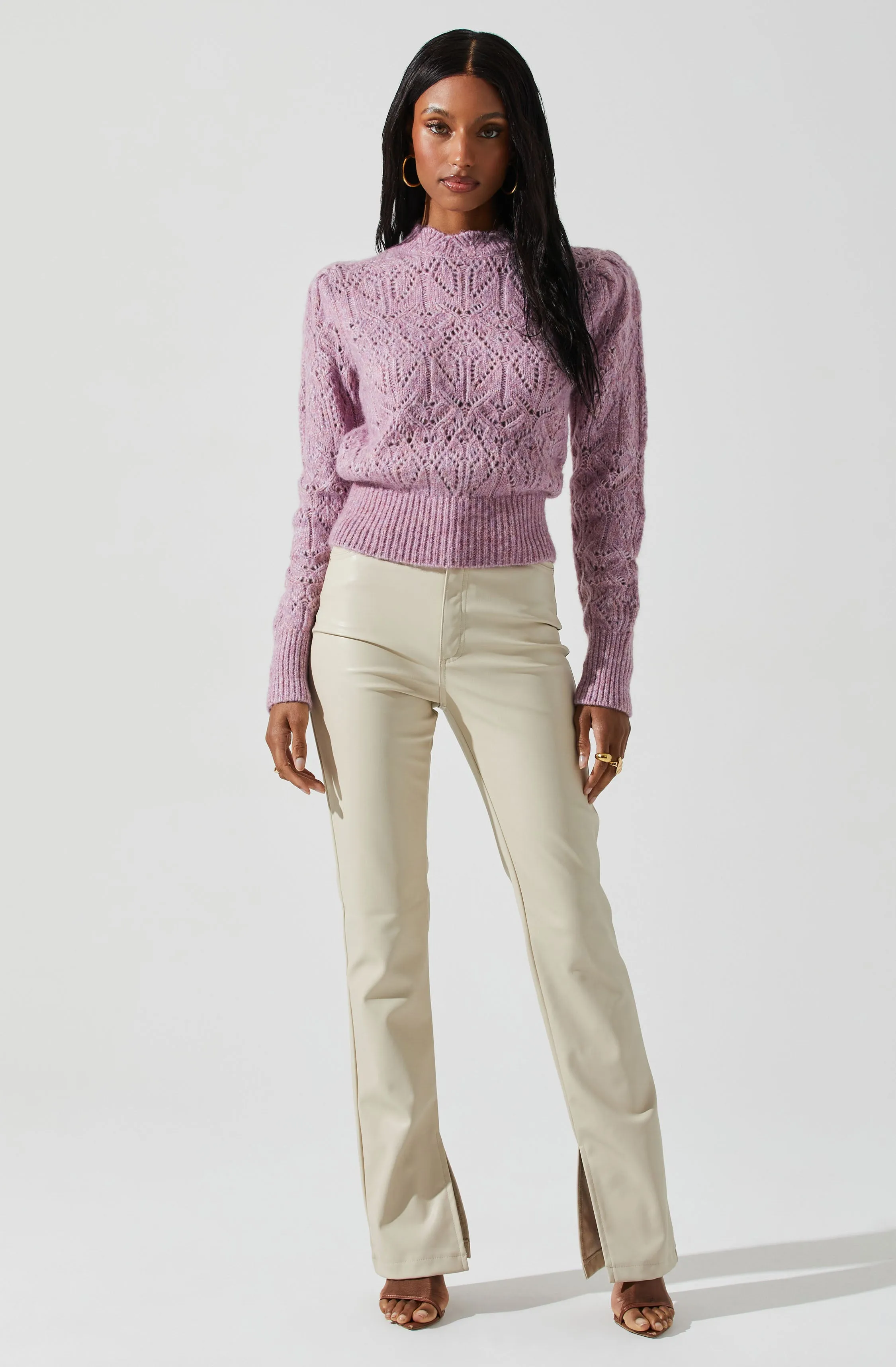 Evy Puff Sleeve Pointelle Sweater sold by Astr product image thumbnail 2