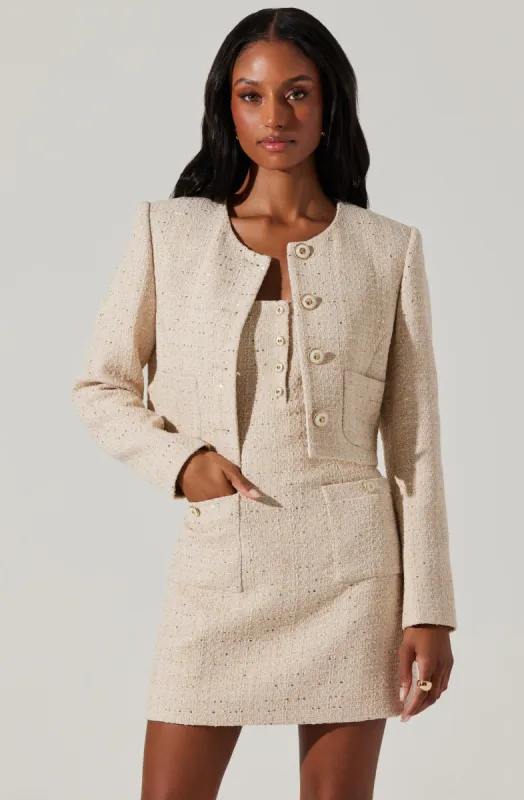 Milena Cropped Tweed Jacket sold by Astr