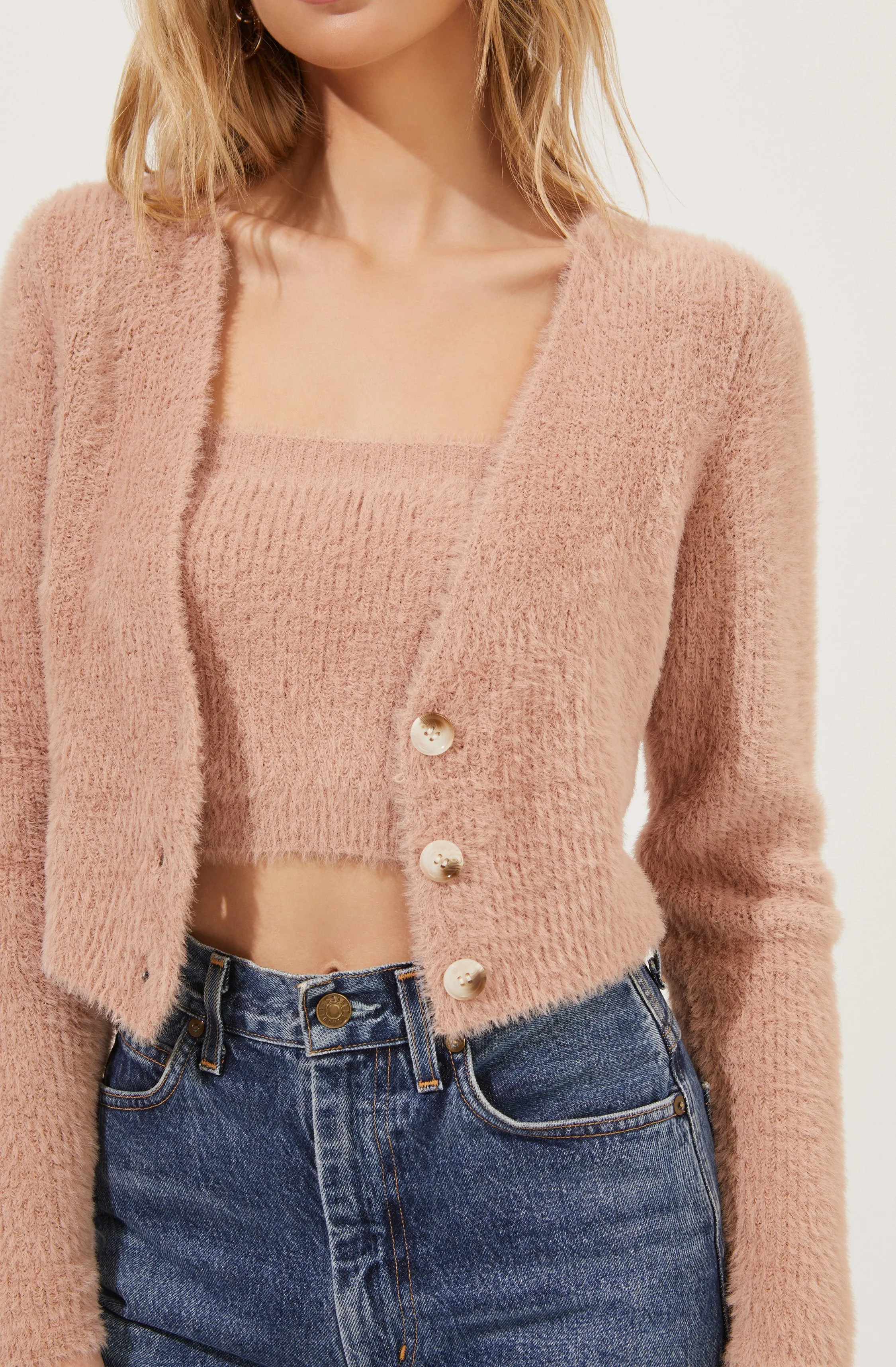 Lorain Fuzzy Knit Cardigan sold by Astr product image thumbnail 3