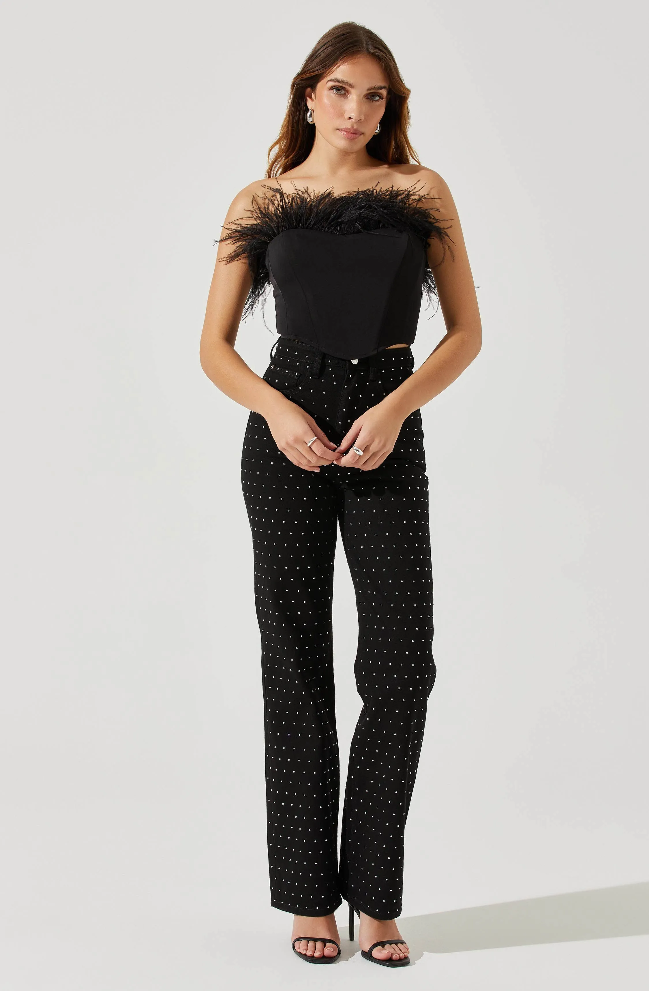 Tatiana Feather Trim Corset Top sold by Astr product image thumbnail 2