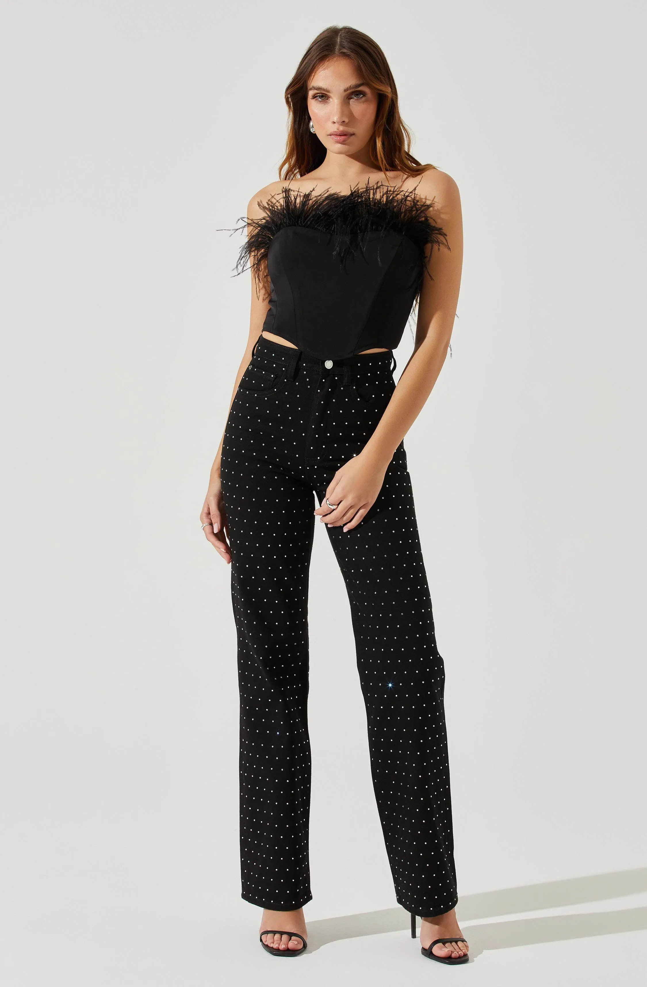 Tatiana Feather Trim Corset Top sold by Astr product image thumbnail 4