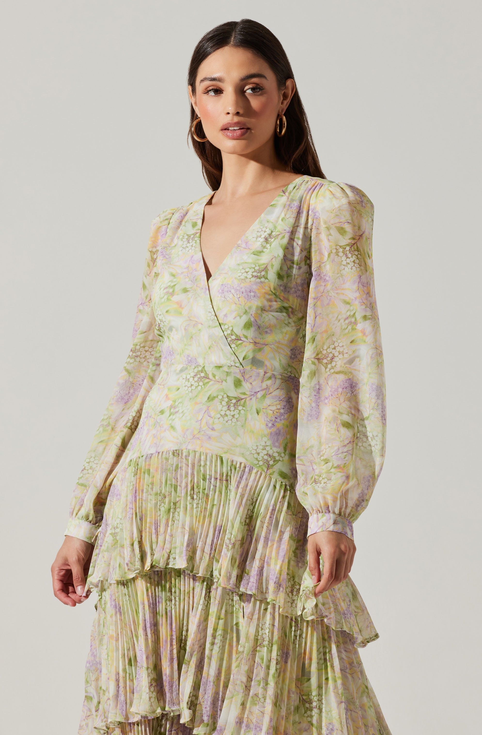 Innessa Long Sleeve Tiered Maxi Dress sold by Astr product image thumbnail 4