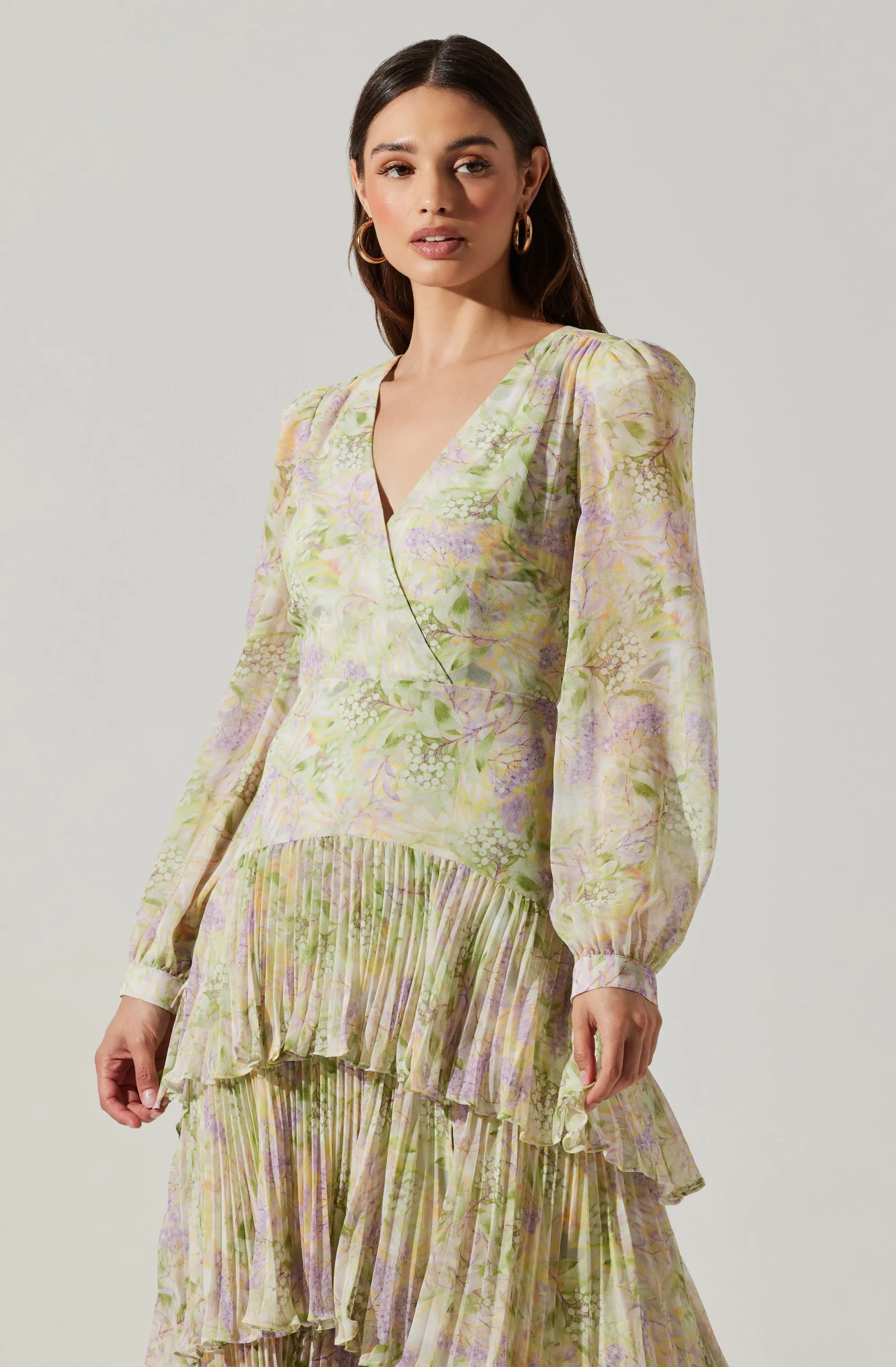 Innessa Long Sleeve Tiered Maxi Dress sold by Astr product image thumbnail 4