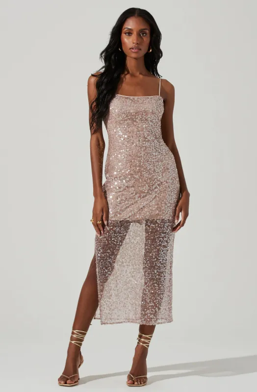 Jewel Sequin Midi Dress sold by Astr