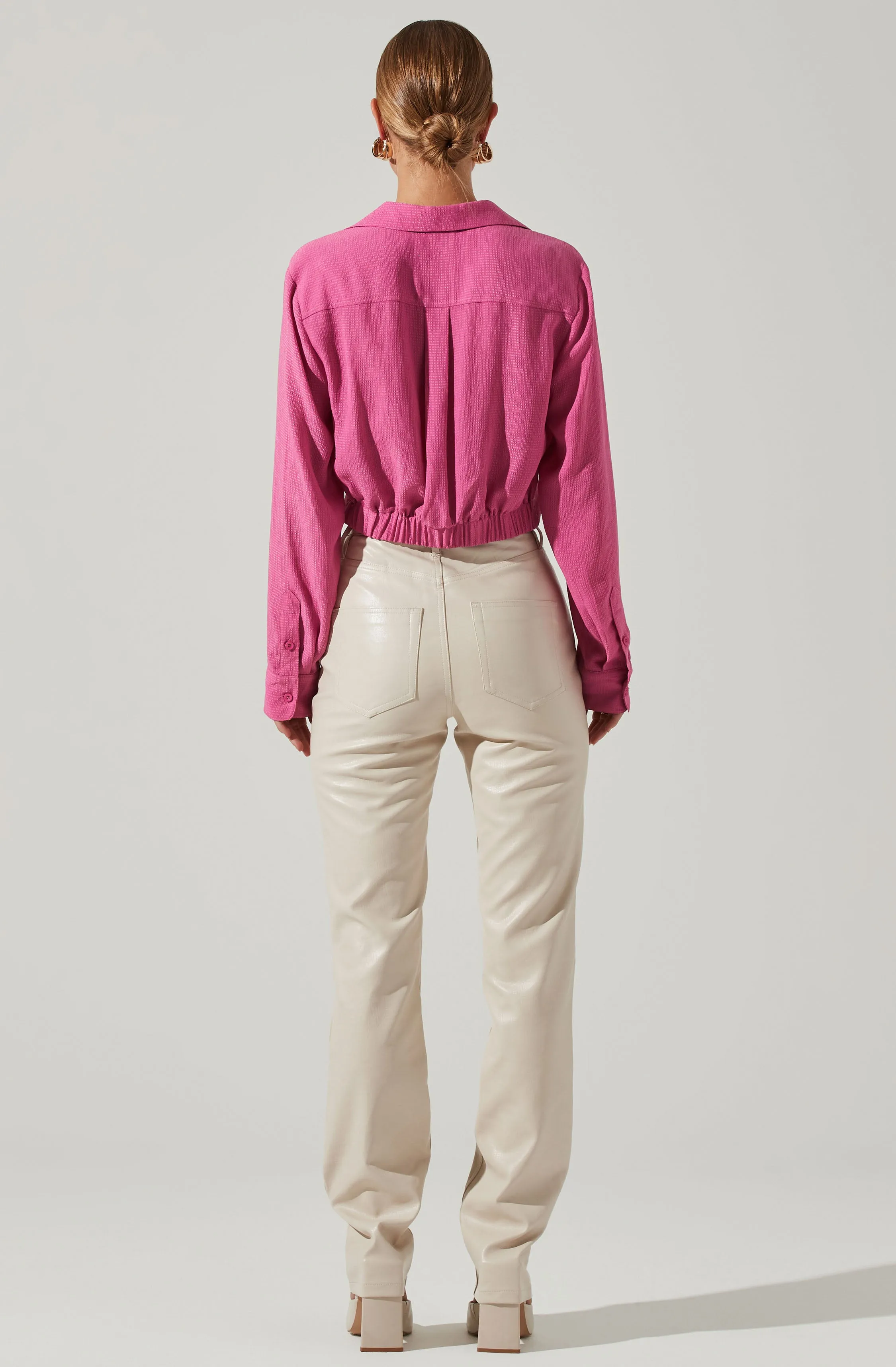 Camden Cropped Button Down Collared Top sold by Astr product image thumbnail 3