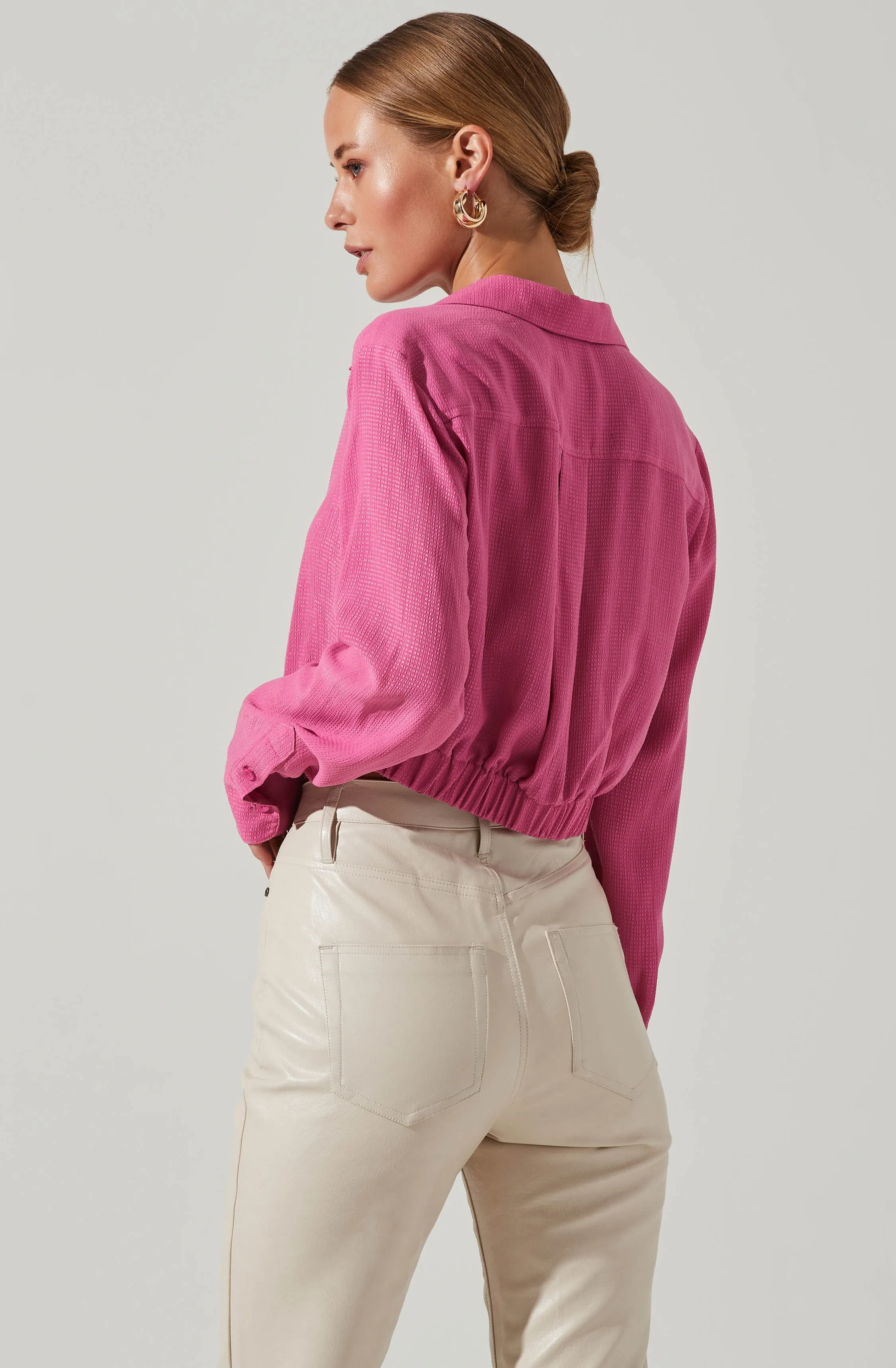 Camden Cropped Button Down Collared Top sold by Astr product image thumbnail 4
