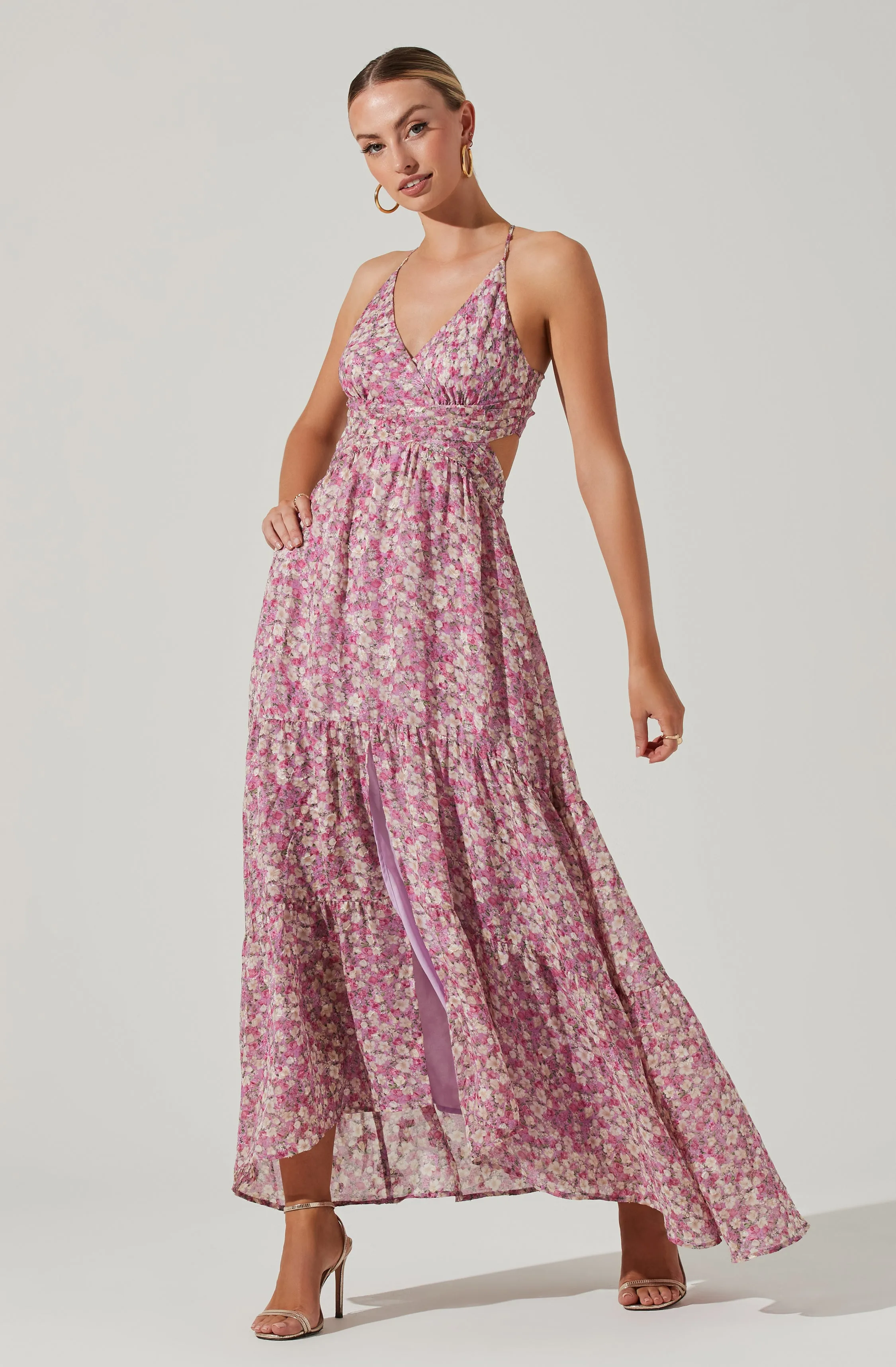Frolic Floral Cutout Maxi Dress sold by Astr