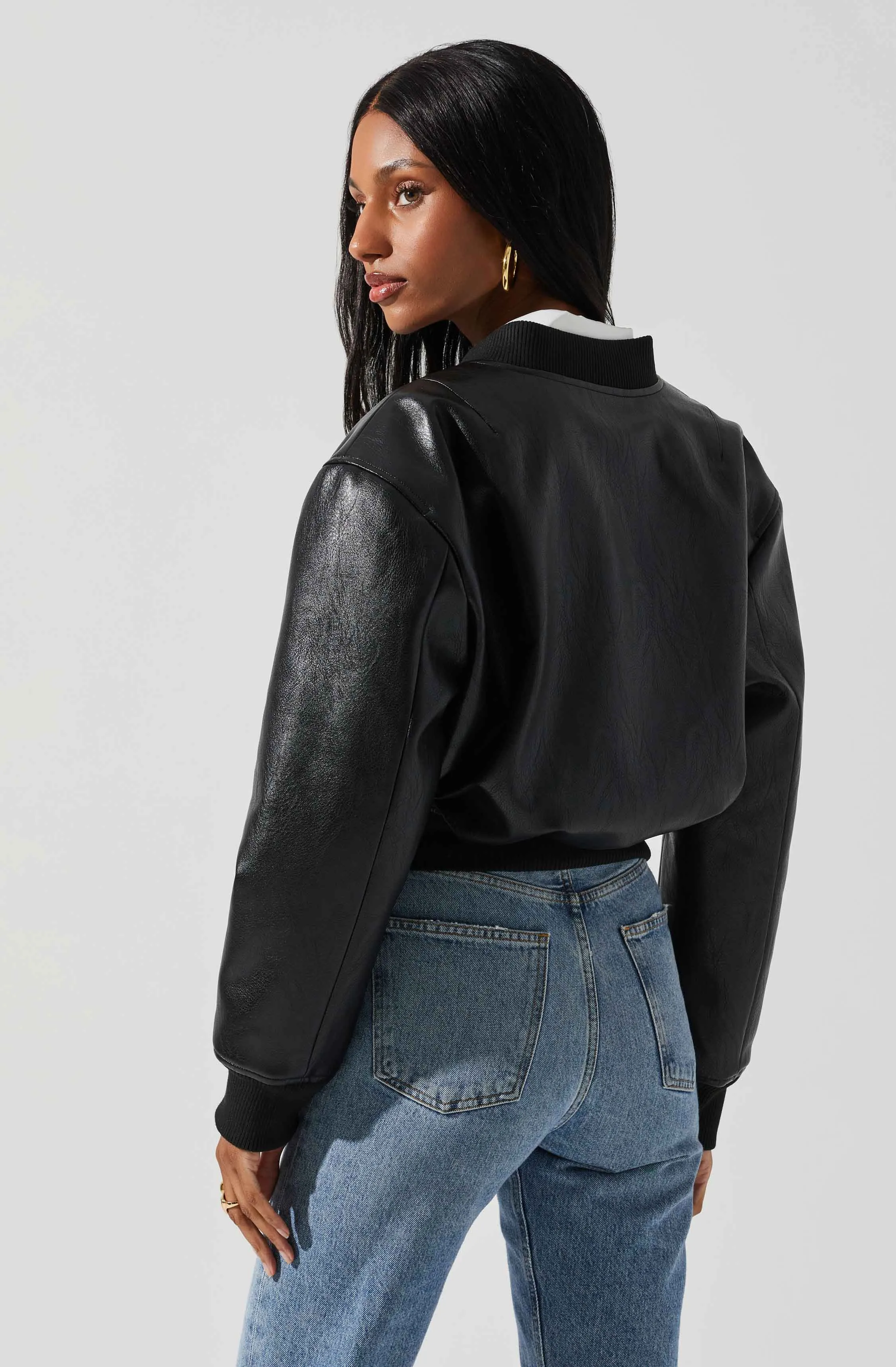 Avianna Faux Leather Bomber Jacket sold by Astr product image thumbnail 5
