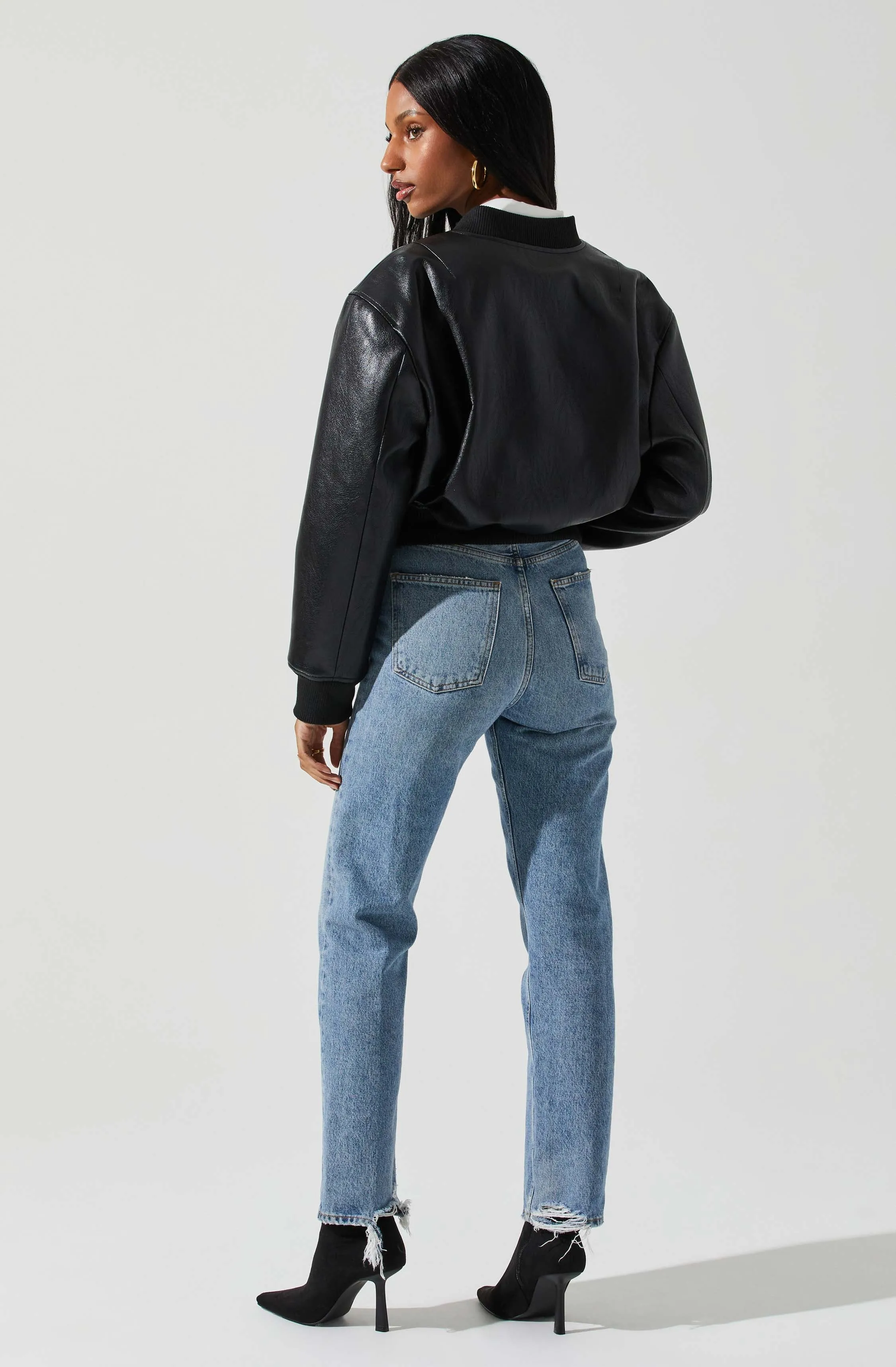 Avianna Faux Leather Bomber Jacket sold by Astr product image thumbnail 4